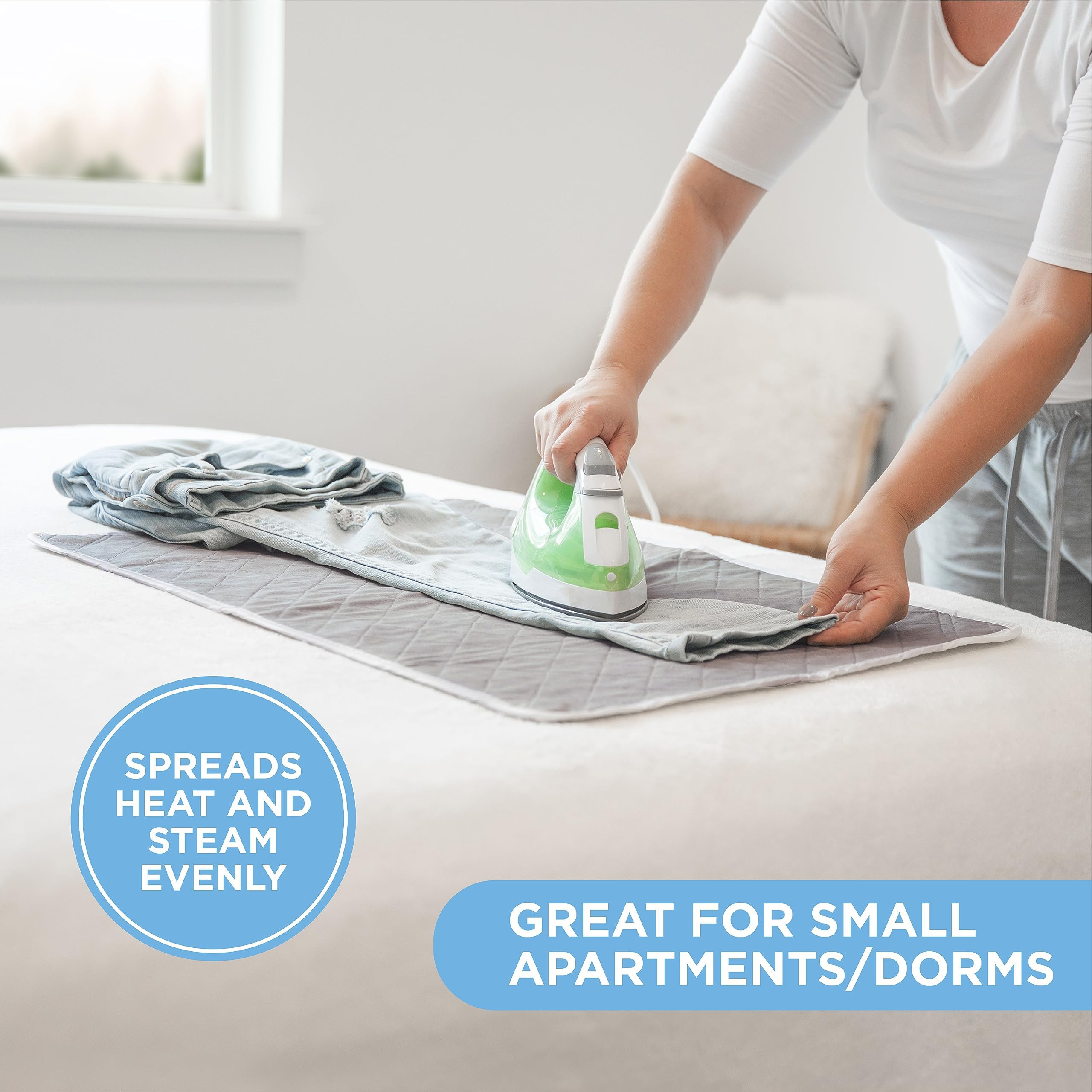 Holdn Storage Ironing Mat, Magnetic Laundry Mat, 28.25    X 19   , Gray, Quilted, Washer And Dryer Countertop, Ironing Pad