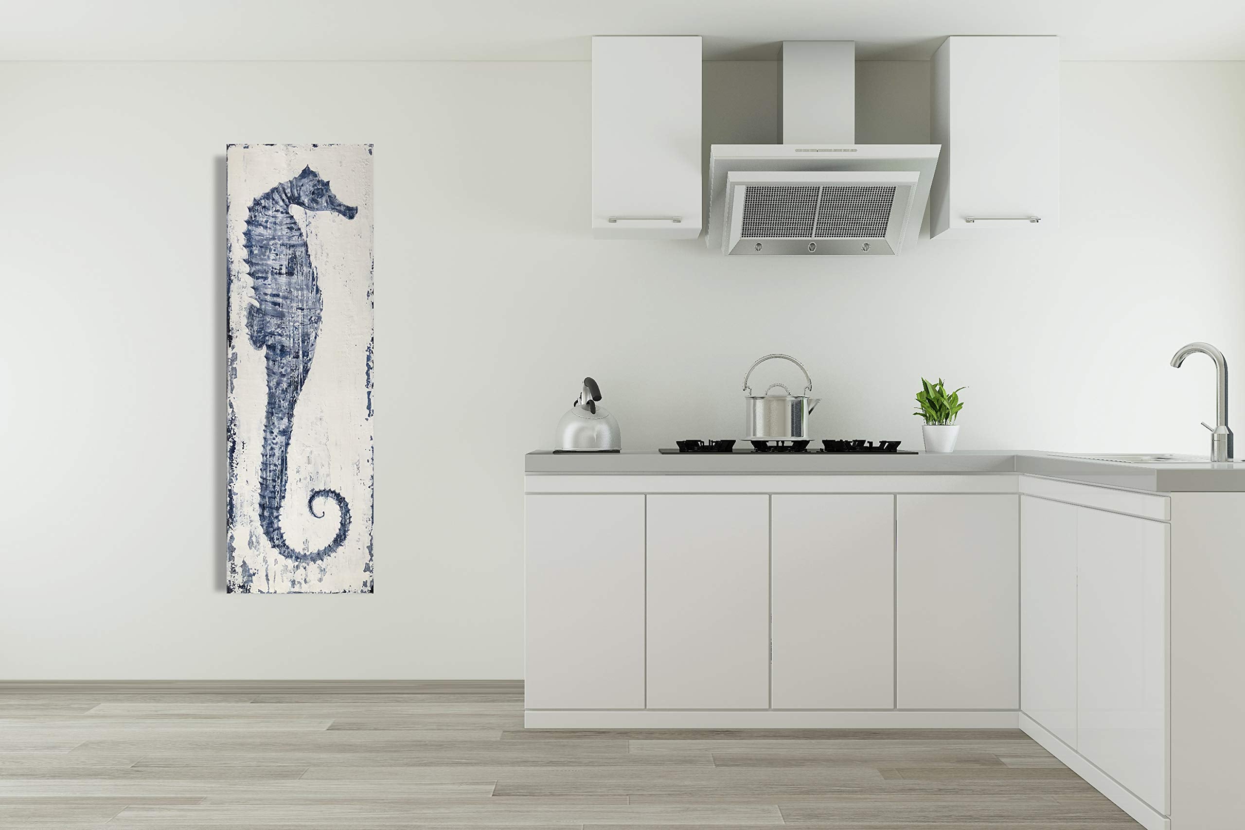 Yihui Arts Ocean Life Theme Bathroom Decor Mediterranean Style Home Canvas Wall Art Watercolor Painting Beach Marine Sea Animal