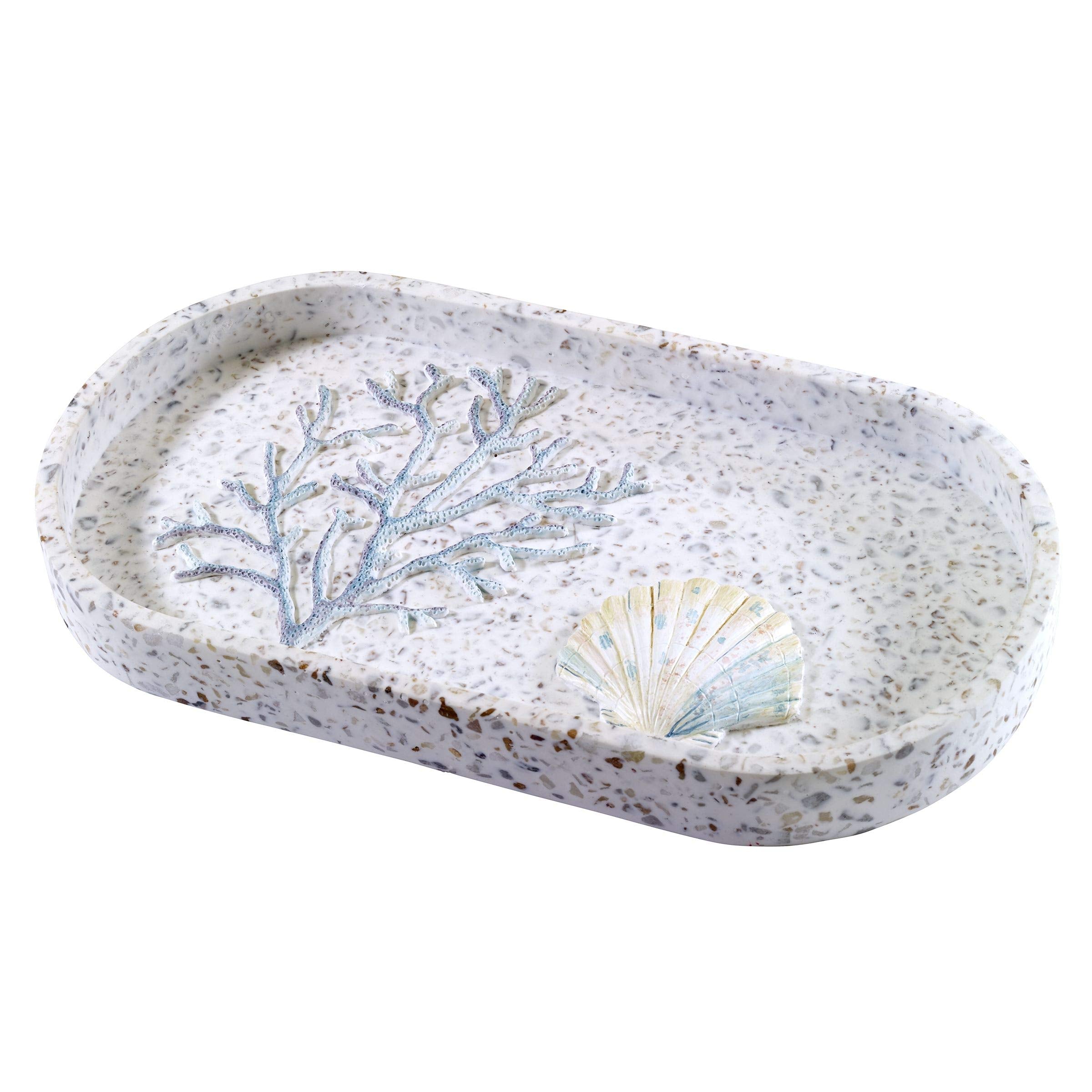 Avanti Linens (Coastal Terrazo Collection) Vanity Tray, Guest Bathroom Essentials, Sea Inspired Decor, Multicolor