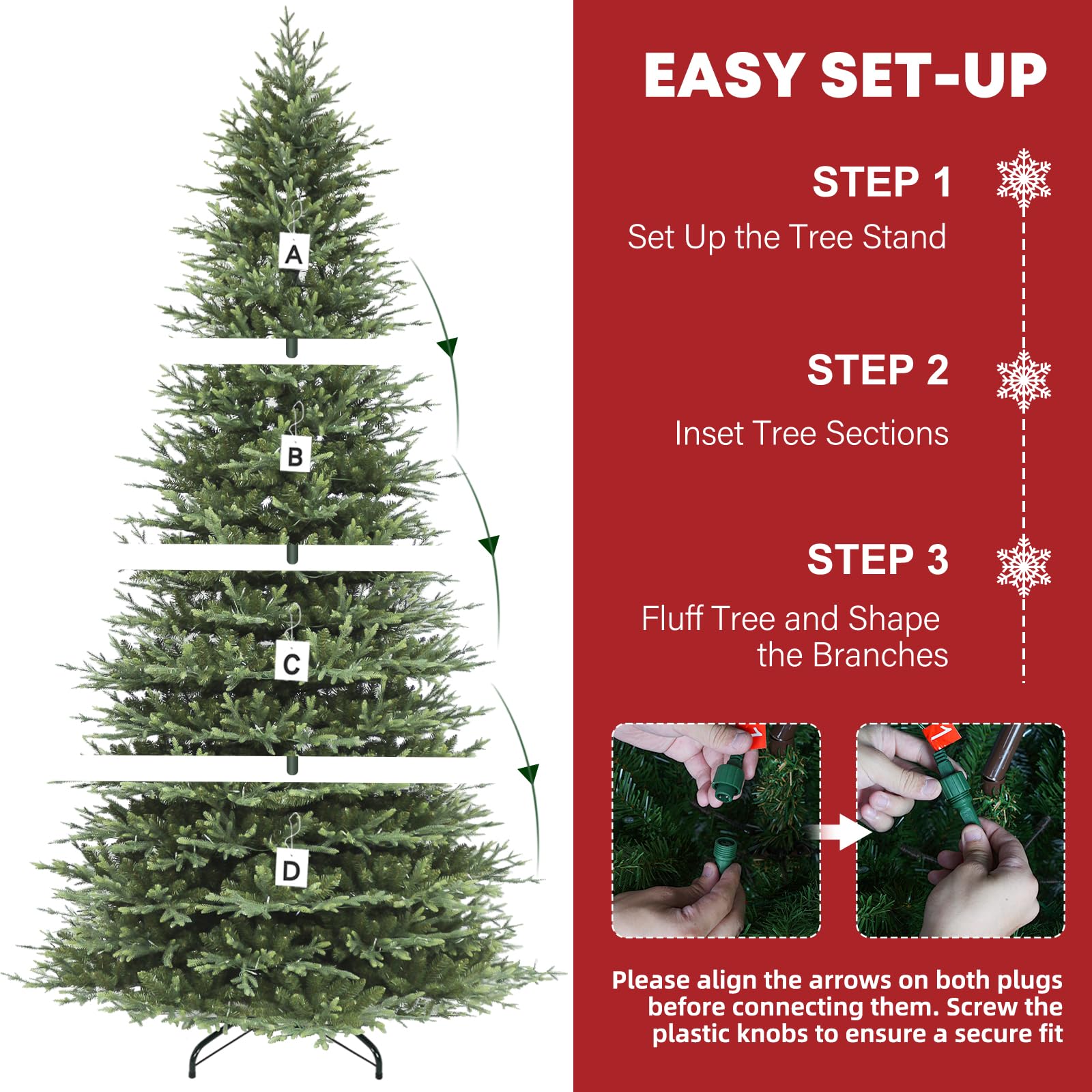 Hykolity 12 ft Prelit Christmas Tree, Artificial Christmas Tree wth 850 Color Changing LED Lights, 8109 PE&PVC Realistic Branch
