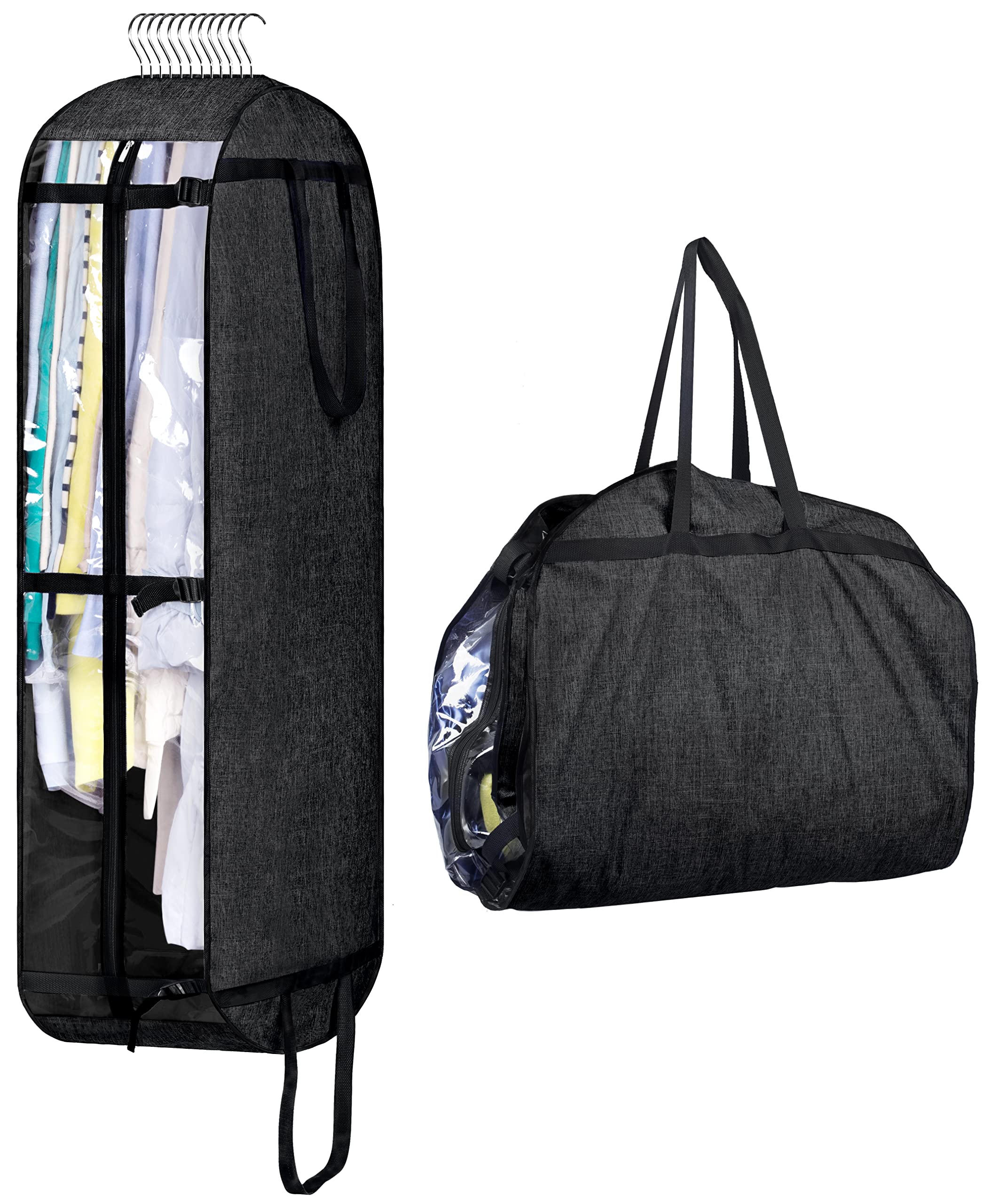 MISSLO Hanging Garment Bags for Travel Suit Bags for Closet Storage 50 Moving Bags for Clothes Dress Cover for Coat, Jacket, Shi