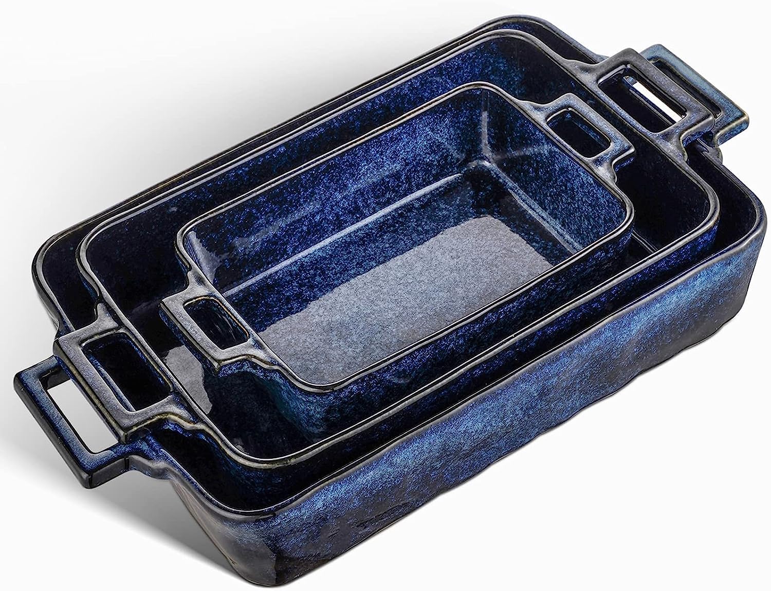 VICRAYS Ceramic Bakeware Set, Porcelain Rectangular Lasagna Pans Casserole Dish Set for Baking, Cooking, Kitchen, Cake Dinner, B