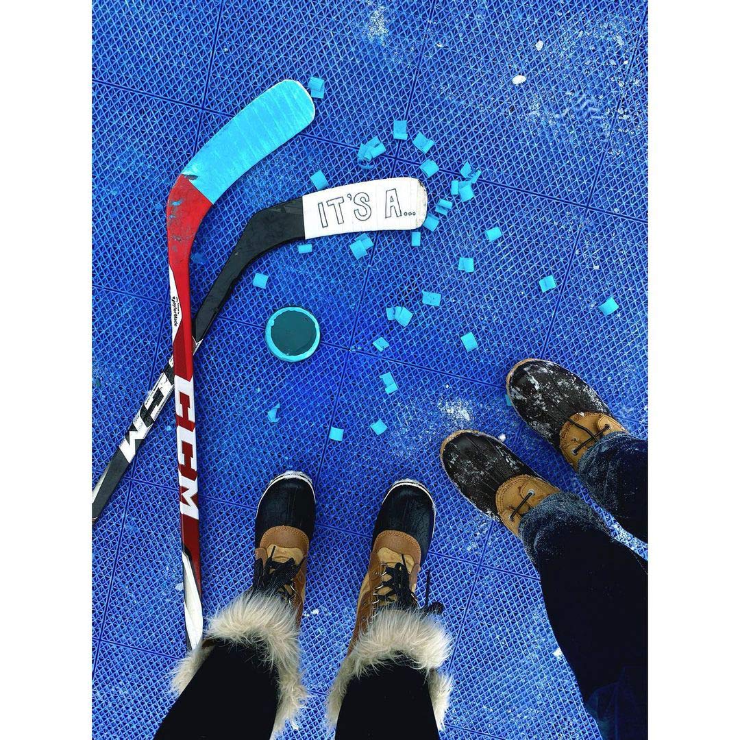 Gender Reveal Hockey Puck With Pink & Blue Powder | Ice Hockey Baby Reveal Party Supplies & Decorations Ideas For Babies Suprise