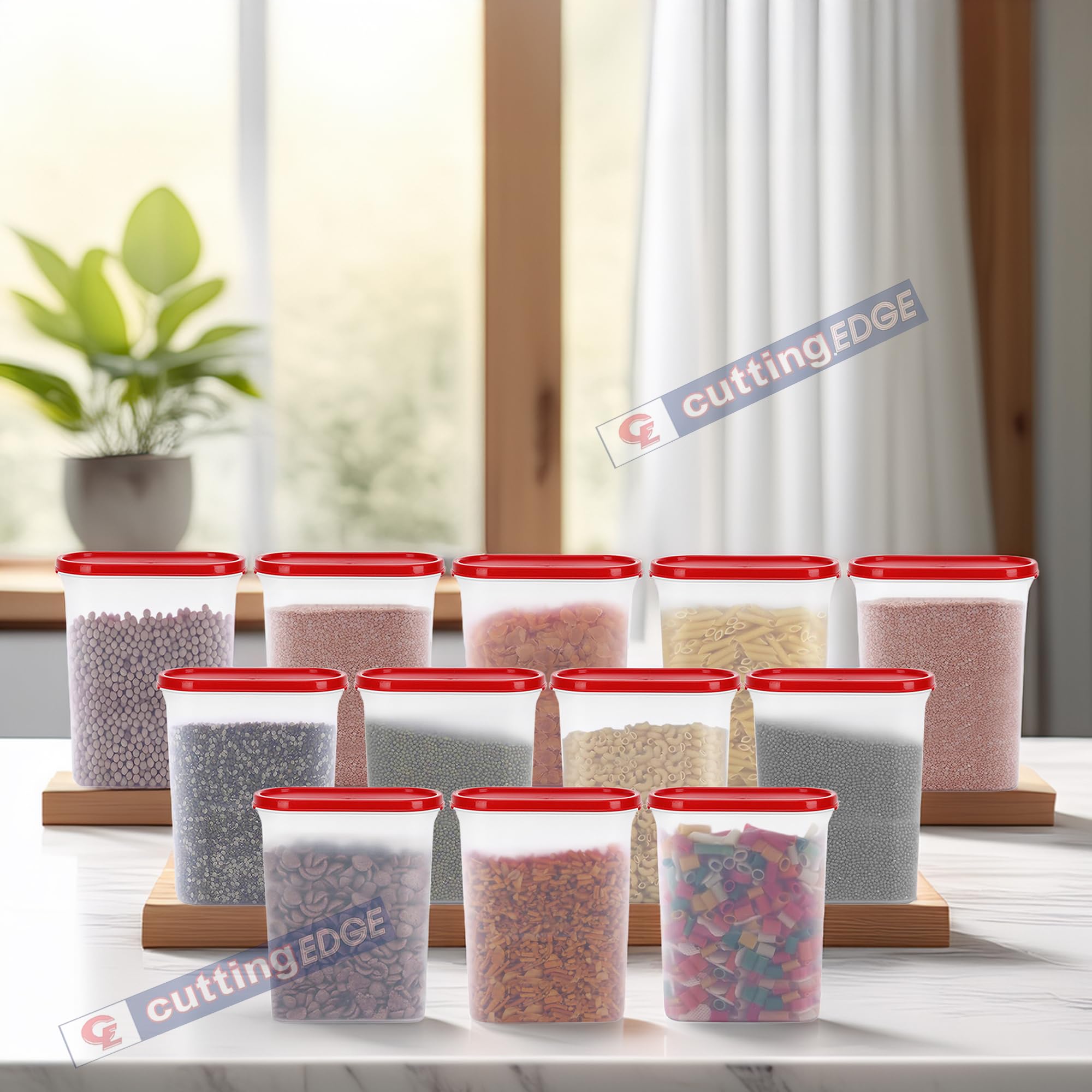 Cutting Edge 2400Ml Modular Storage Container Set Of 12 (Red)