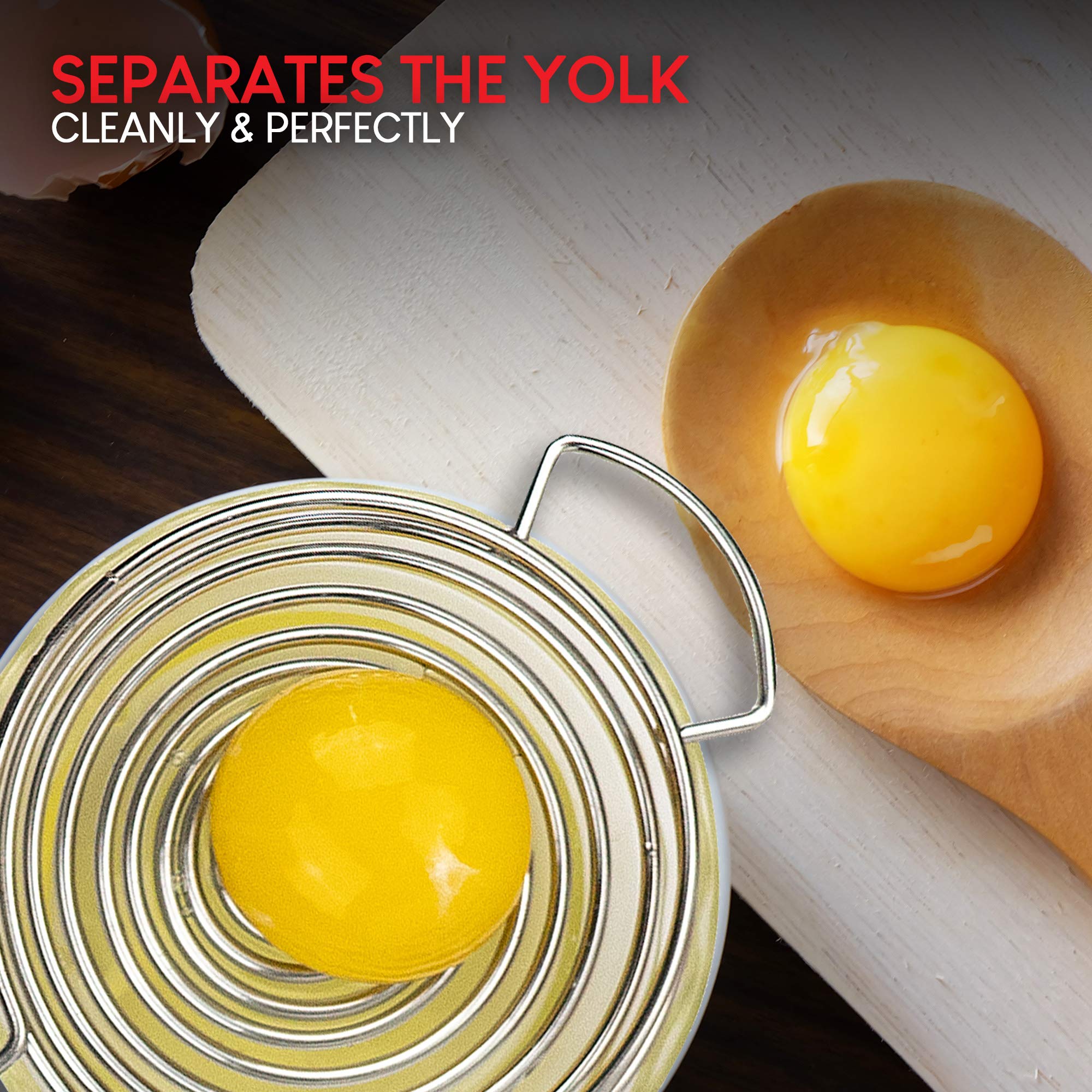 Stainless Steel Egg Separator Tool, Long Handled Egg White Separator No Drips And No Mess Egg Yolk And Egg White Extractor By Ex