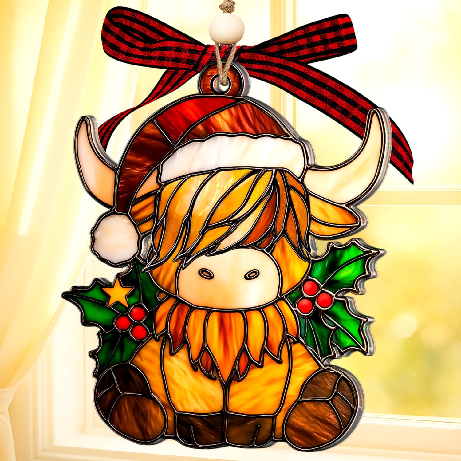 Highland Cow Christmas Ornaments - Cow Ornaments for Christmas Tree 2025 Gifts for Women, Cow Lovers - Cute Highland Cattle Acry