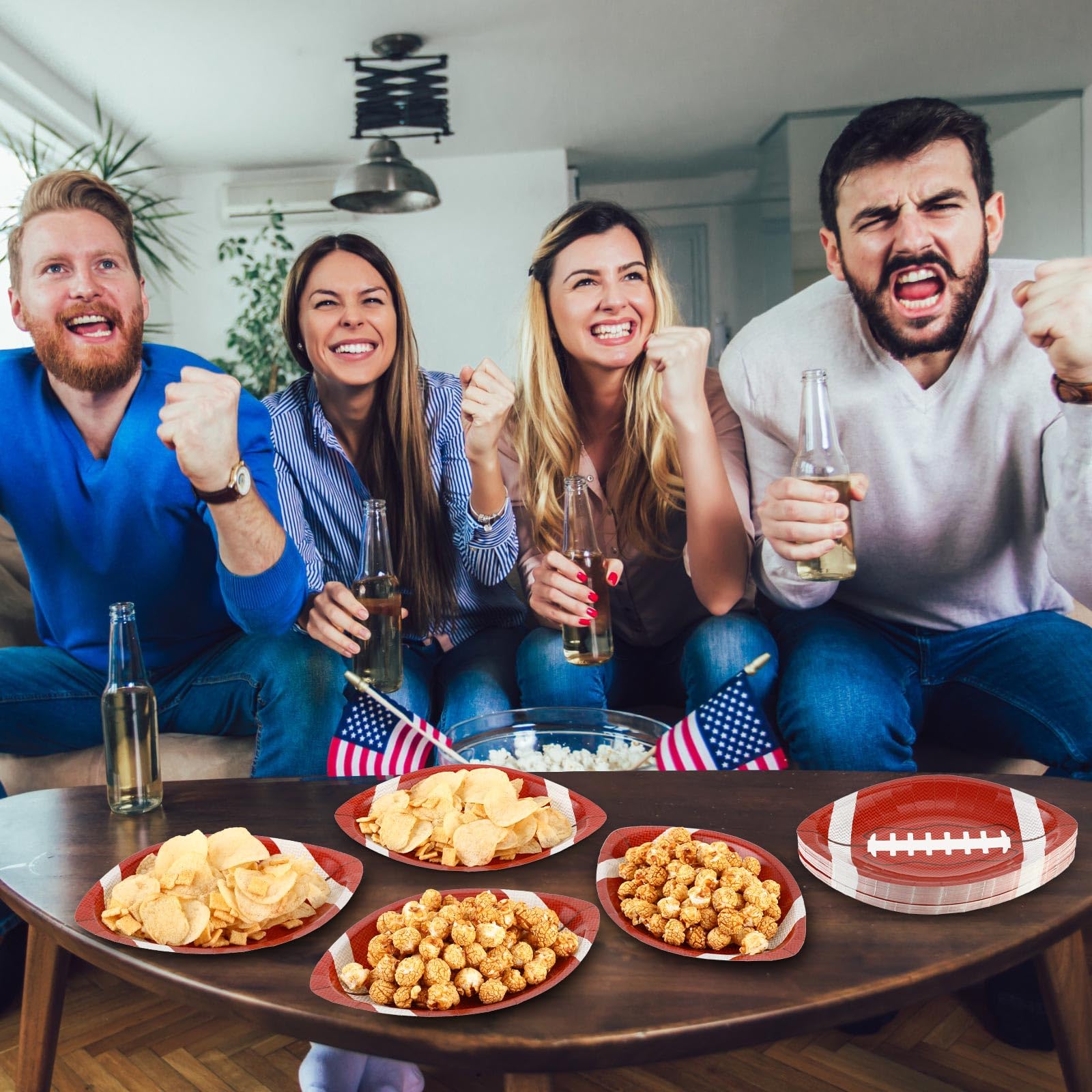 Zubebe 200 Pcs Football Paper Plates Disposable Football Party Supplies Snack Sports Plates Football Birthday Party Favors Dispo