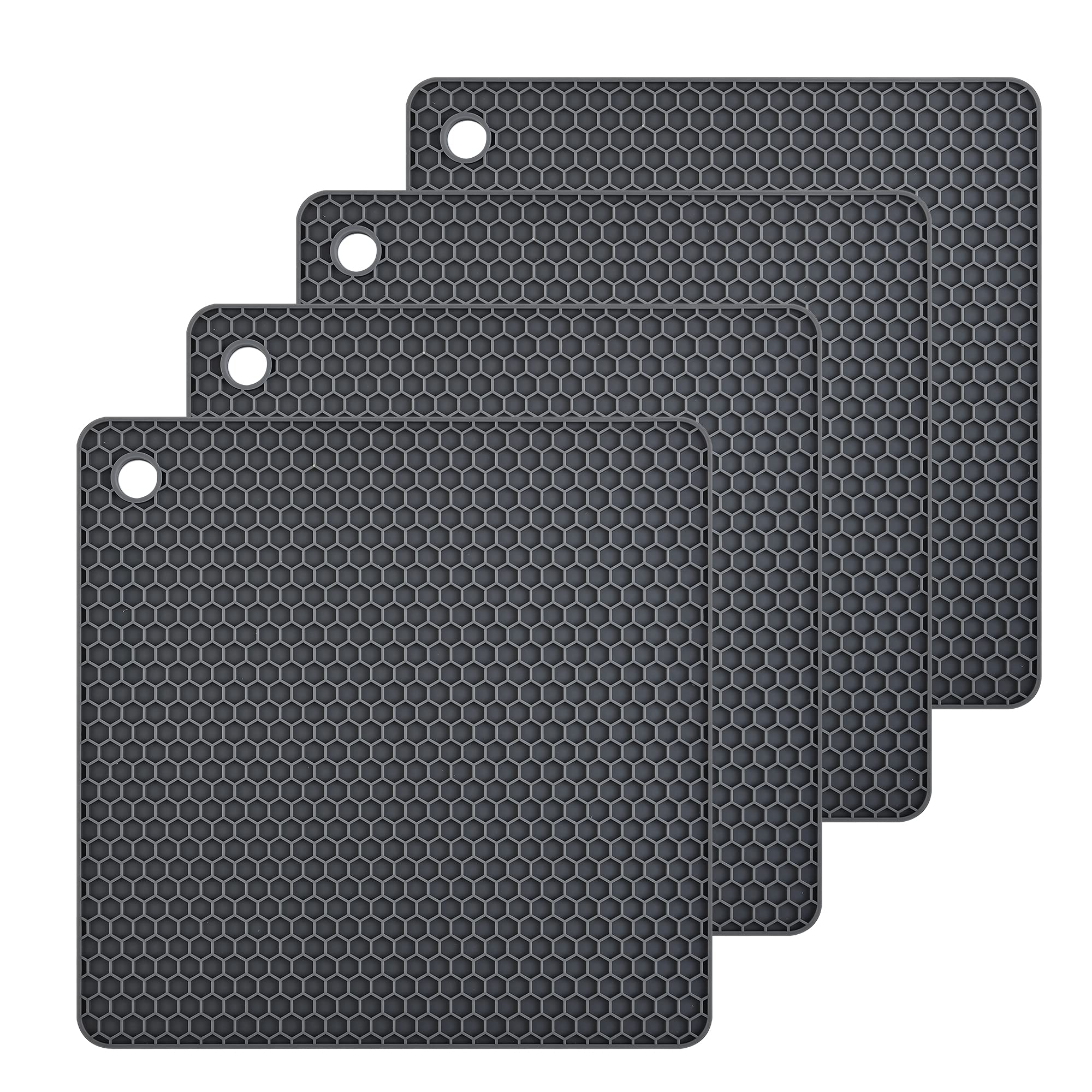 Smithcraft Silicone Trivet Pot Mat For Countertop Trivest Pads Heat Resistant Table Placemats 4 Pack,Size:7.5X7.5 Inch, Color: G