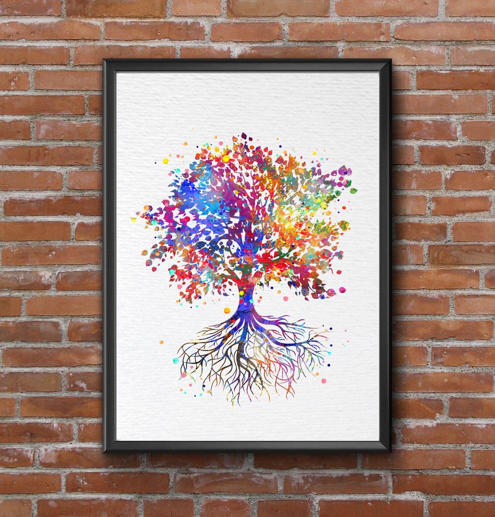 Dignovel Studios 8X10 Unframed Tree Nature Love Watercolor Art Print Poster Archival Fine Art N338