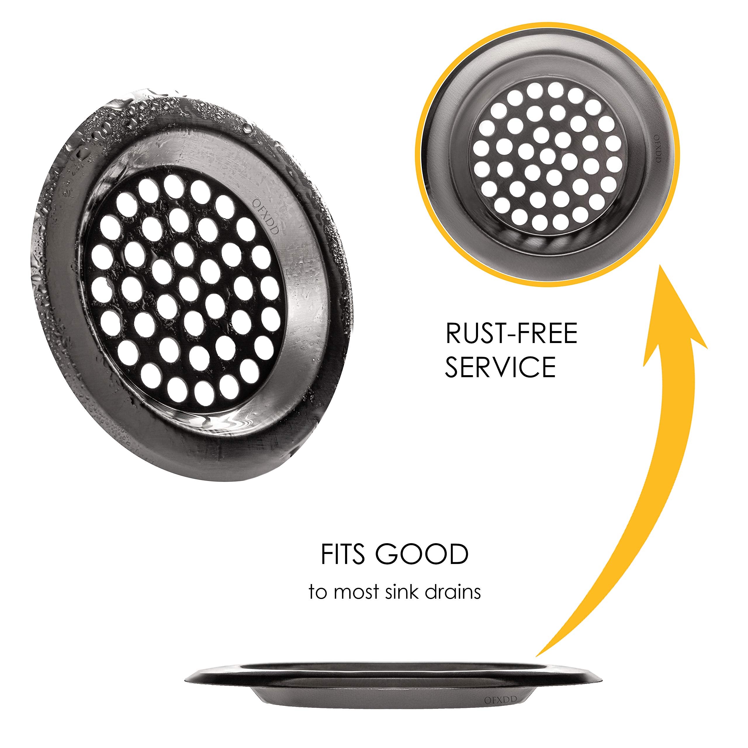 Ofxdd Stainless Hair Catcher, Drain Sink Strainer, Bathroom Drain Protector, Bathroom Drain Catcher 3'', Drain Hole Cover
