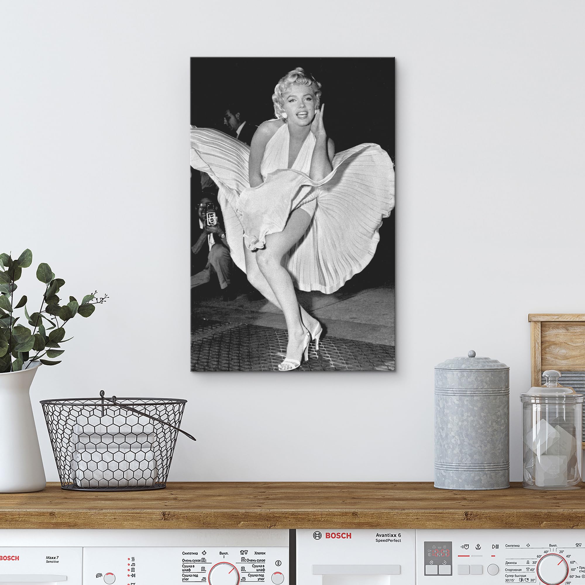 Wall26 Canvas Print Wall Art Portrait Of Marilyn Monroe With Dress People Pop Culture Historical Realism Famous Closeup Colorful