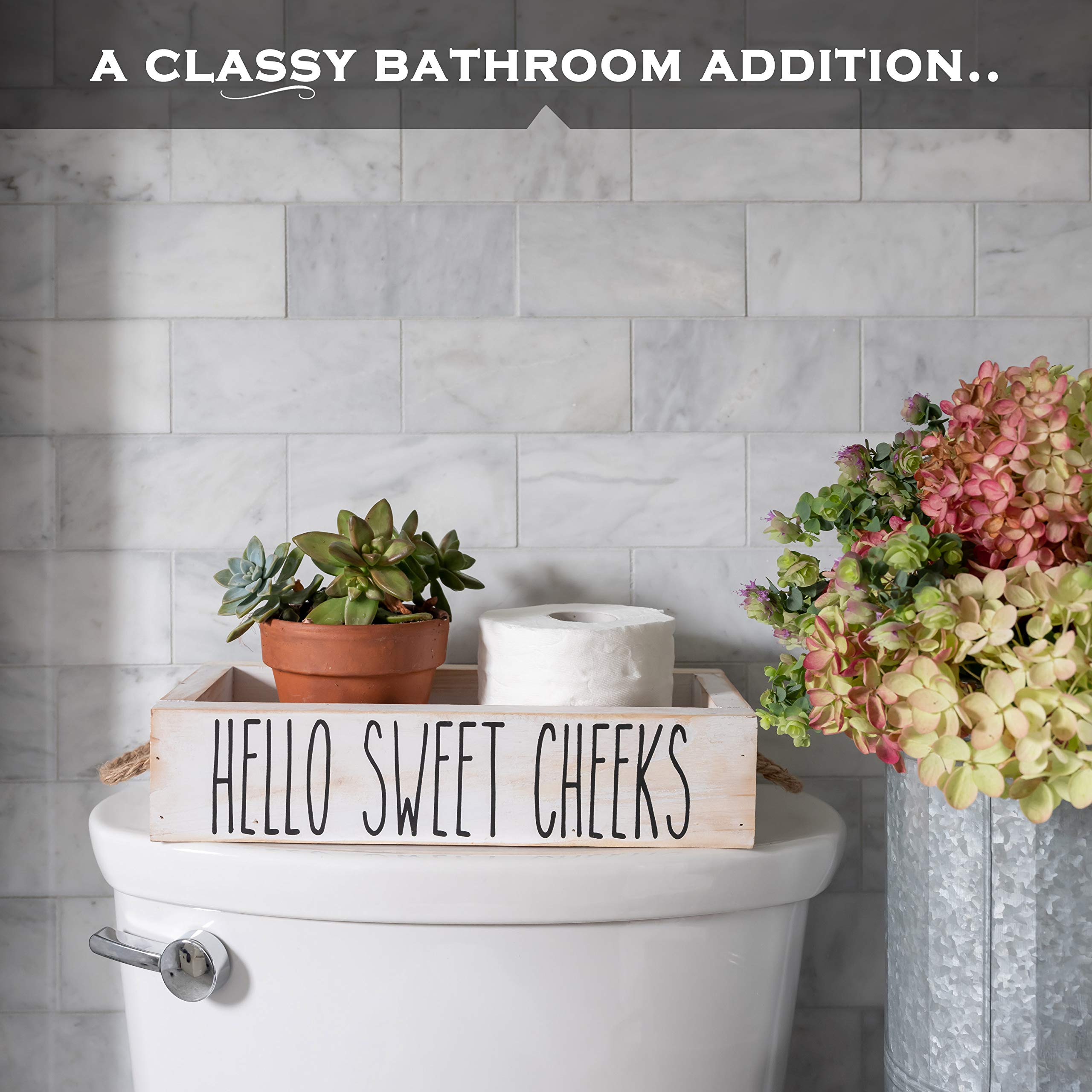 Nice Butt Bathroom Decor Box, One Box With Print On 2 Sides Farmhouse Bathroom Decor Toilet Box, Rustic Decor Bathroom Box Toile