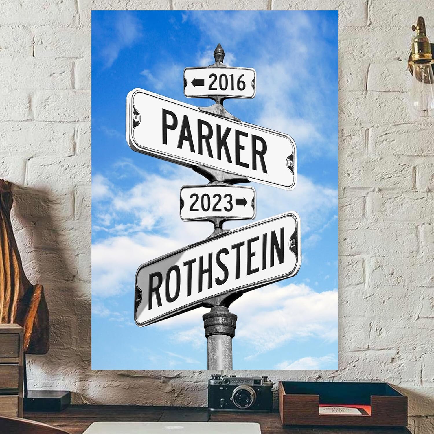 Personalized Engagement Gift For Couple Personalized, Wedding Road Signs With Dates, Valentines Gift For Fiance, Street Sign Can
