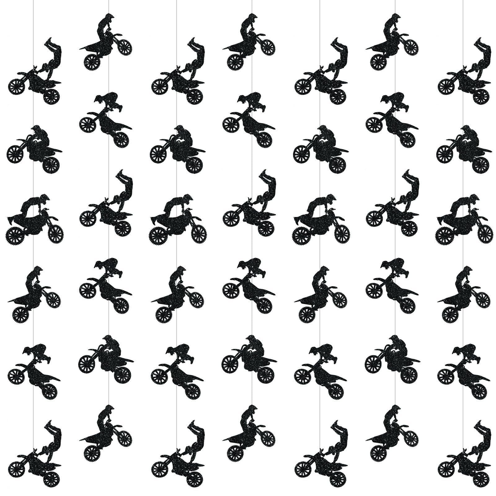 Pajean 8 Pcs Dirt Bike Birthday Party Decorations Motorcycle Garland Banner Motocross Party Banner Riding Ceiling Hanging Stream