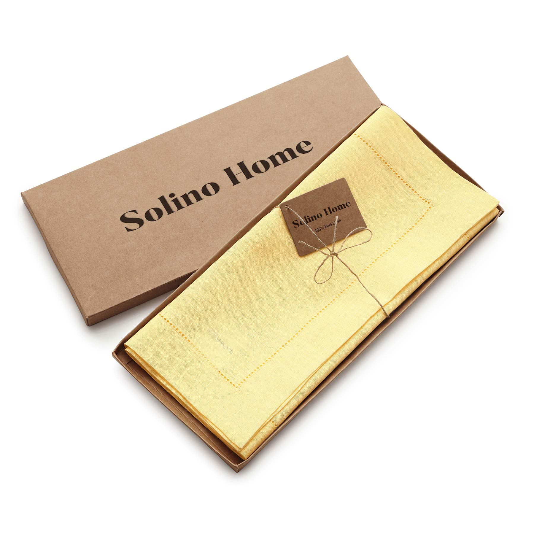 Solino Home Linen Yellow Table Runner 132 Inches Long - 100% Pure Linen Classic Hemstitch Dining Table Runner 14 X 132 Inch Idea