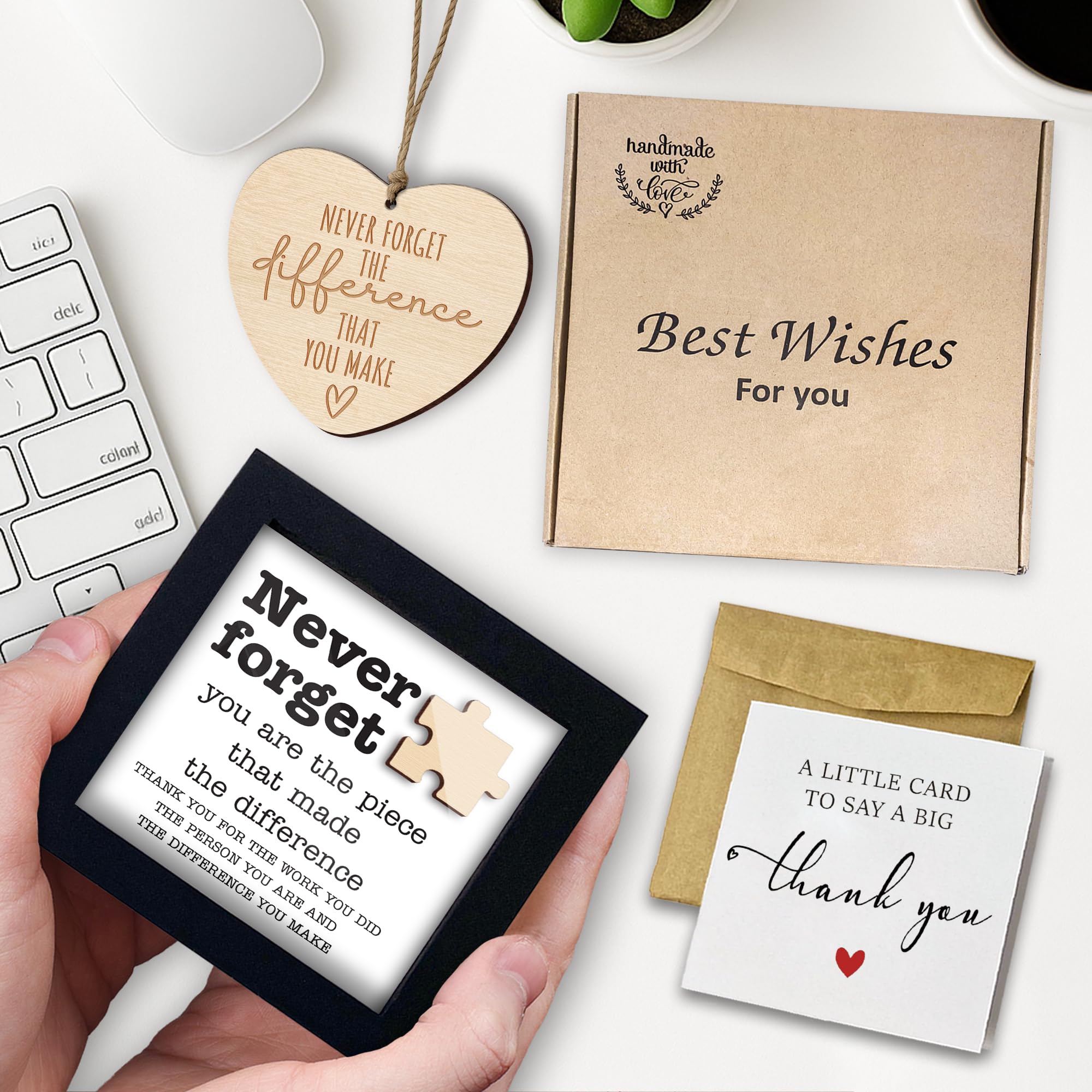 Thank You Appreciation Gift for Teacher Boss Leader Coworker, Never Forget the Difference You Make, Plaque Ornament Card Gifts M