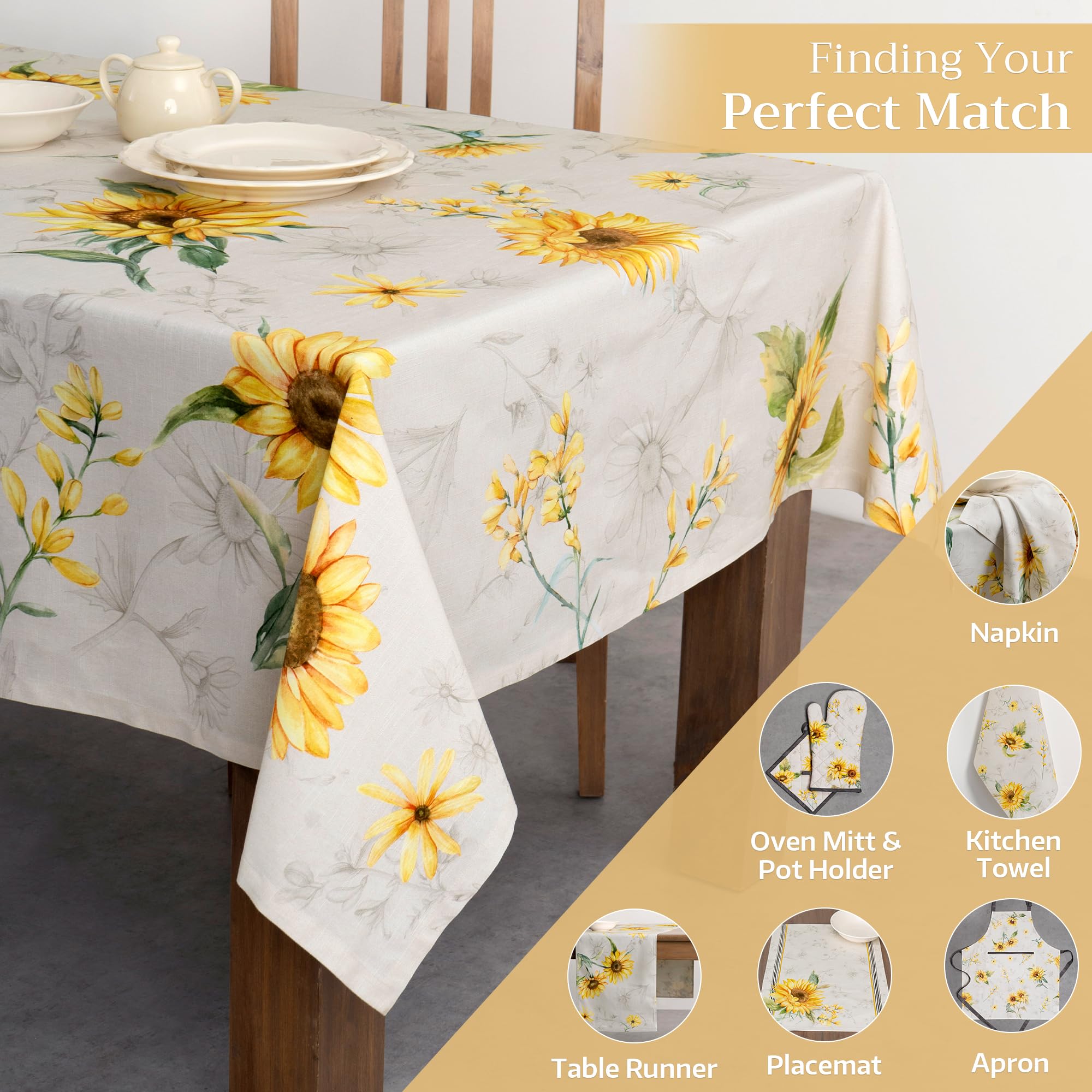 Maison d Hermine Table Cloth Rectangle Table 100% Cotton 70 x 108 Inches Tablecloth Reusable Decorative Everyday Use for Dining