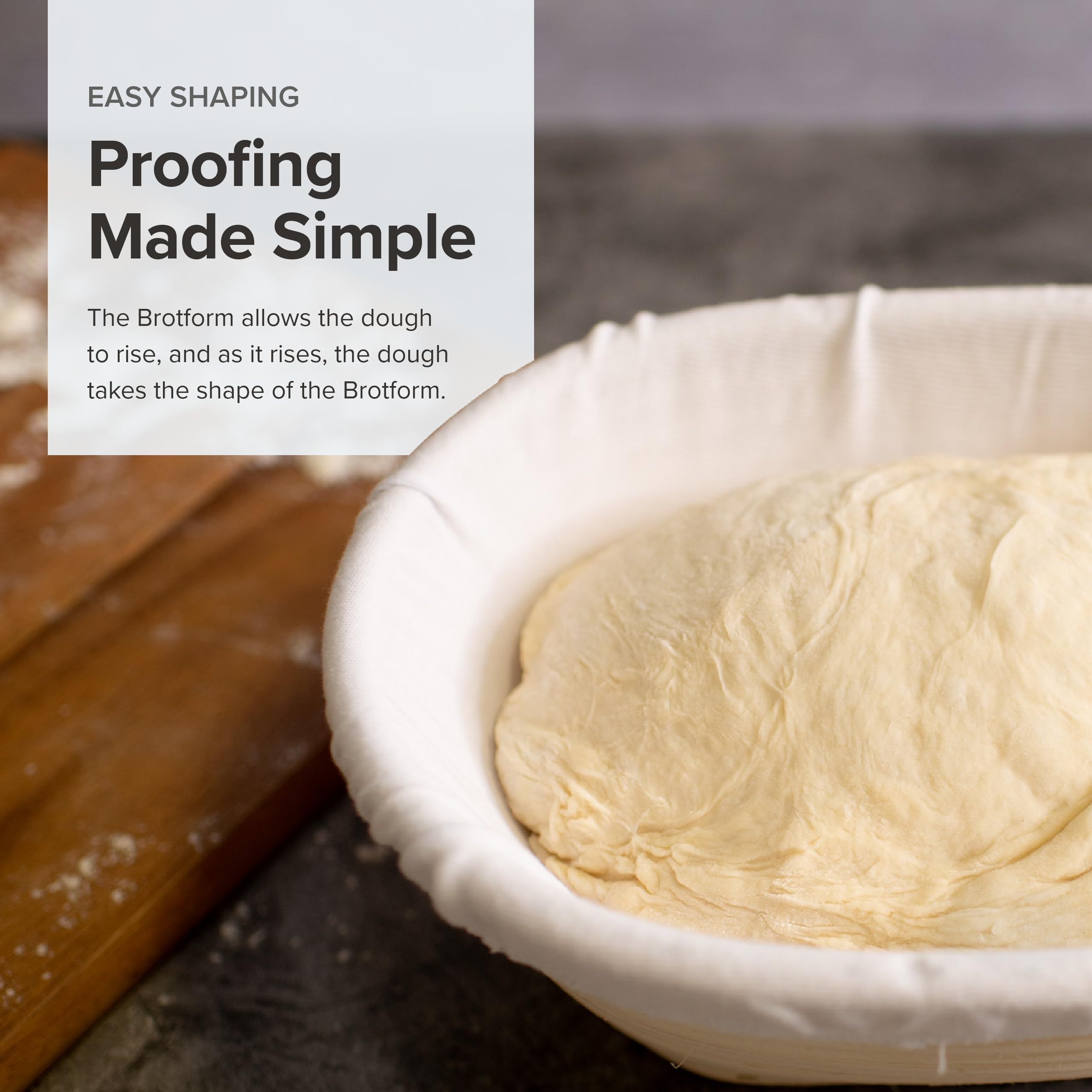 Frieling Proofing Basket, Brotform Bread Rising Banneton And Serving Basket, Oval, 11-Inch 10-Inch By 7-Inch