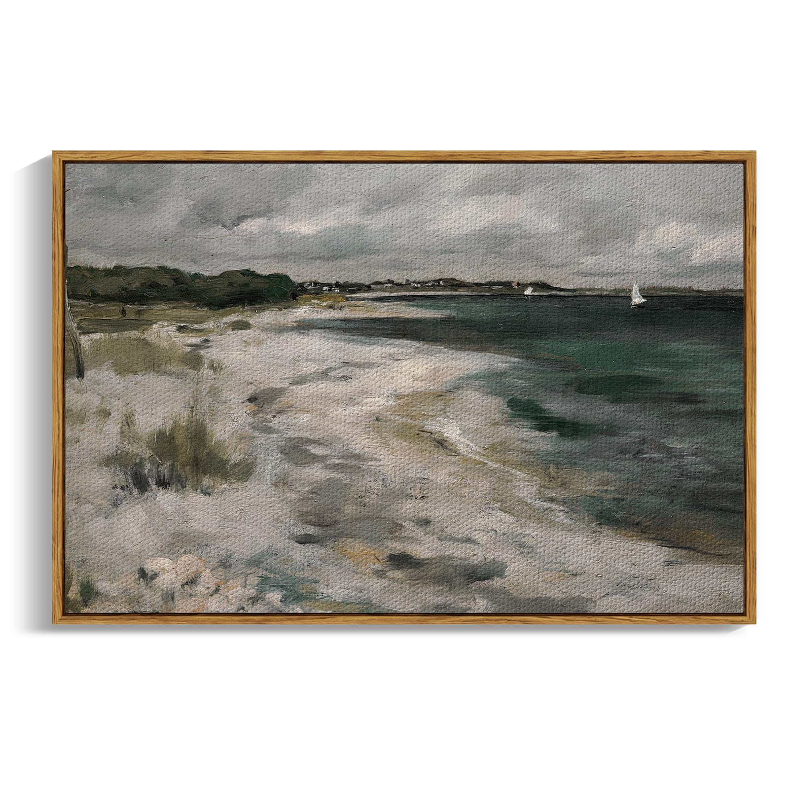 Insimsea Framed Landscape Canvas Wall Art | Seaside Vinage Painting Prints Coastal Wall Art | Modern Farmhouse Decor | Rustic Wa