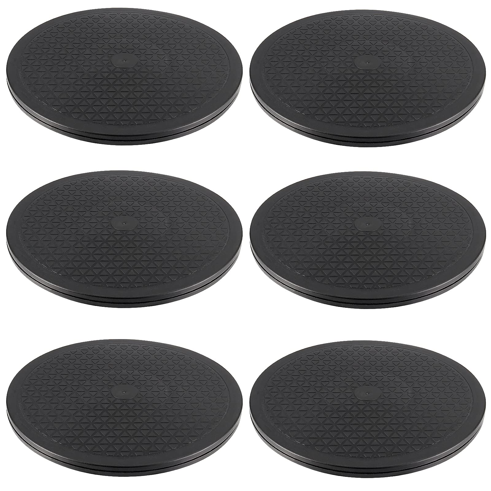 Muklei 6 Pack 12 Inch Lazy Susan Turntable Organizer, Heavy Duty Rotating Swivel Stand, Single Sided 360  Turntable With Steel B