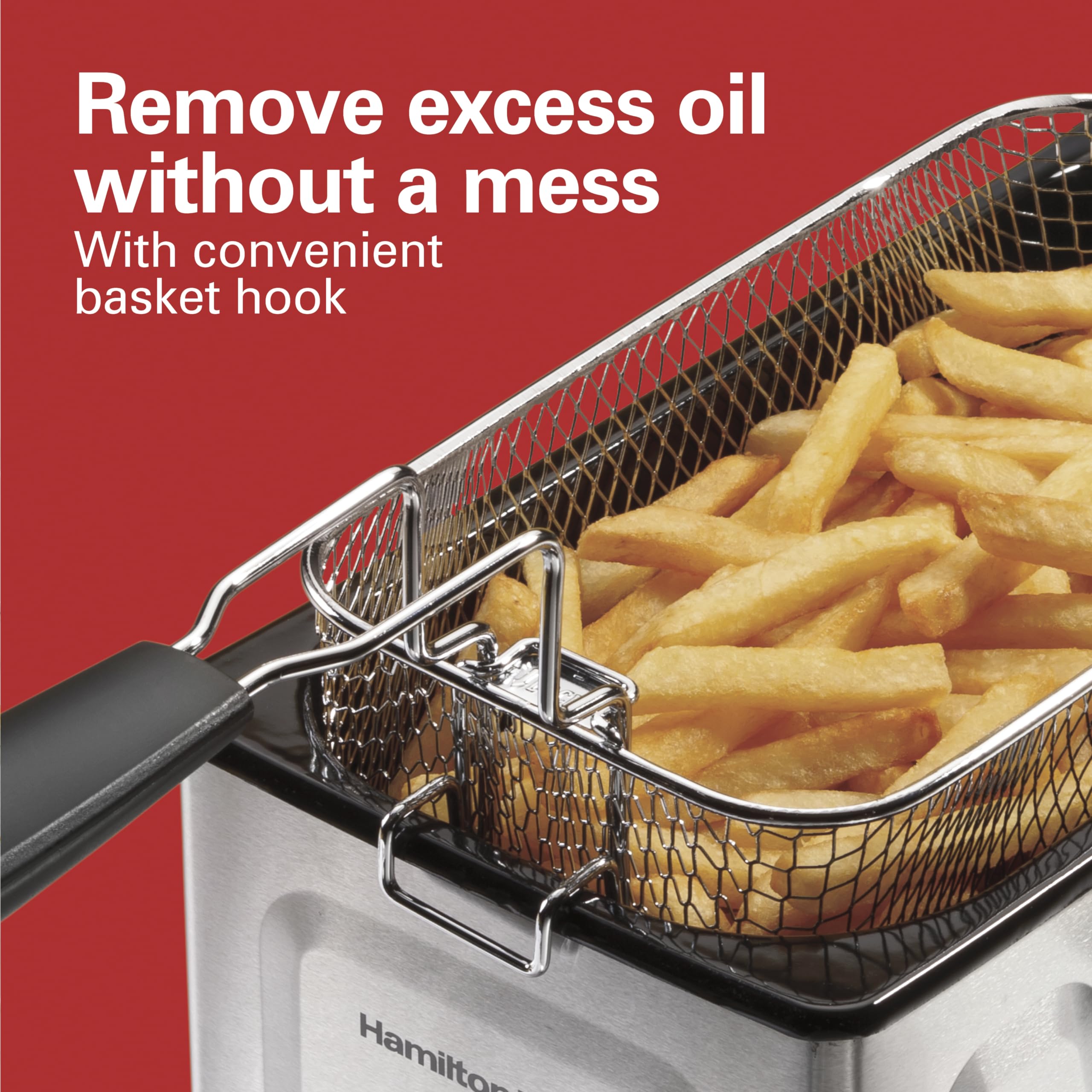 Hamilton Beach Professional Electric Deep Fryer 1500W, 3L, Stainless Steel, Model 35032