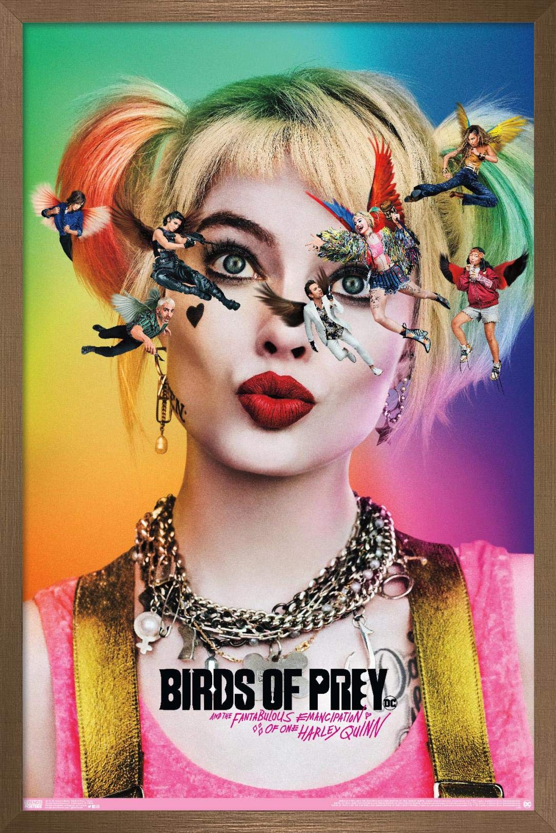 Trends International Dc Comics Movie - Birds Of Prey - Teaser Wall Poster, 22.375'' X 34'', Bronze Framed Version