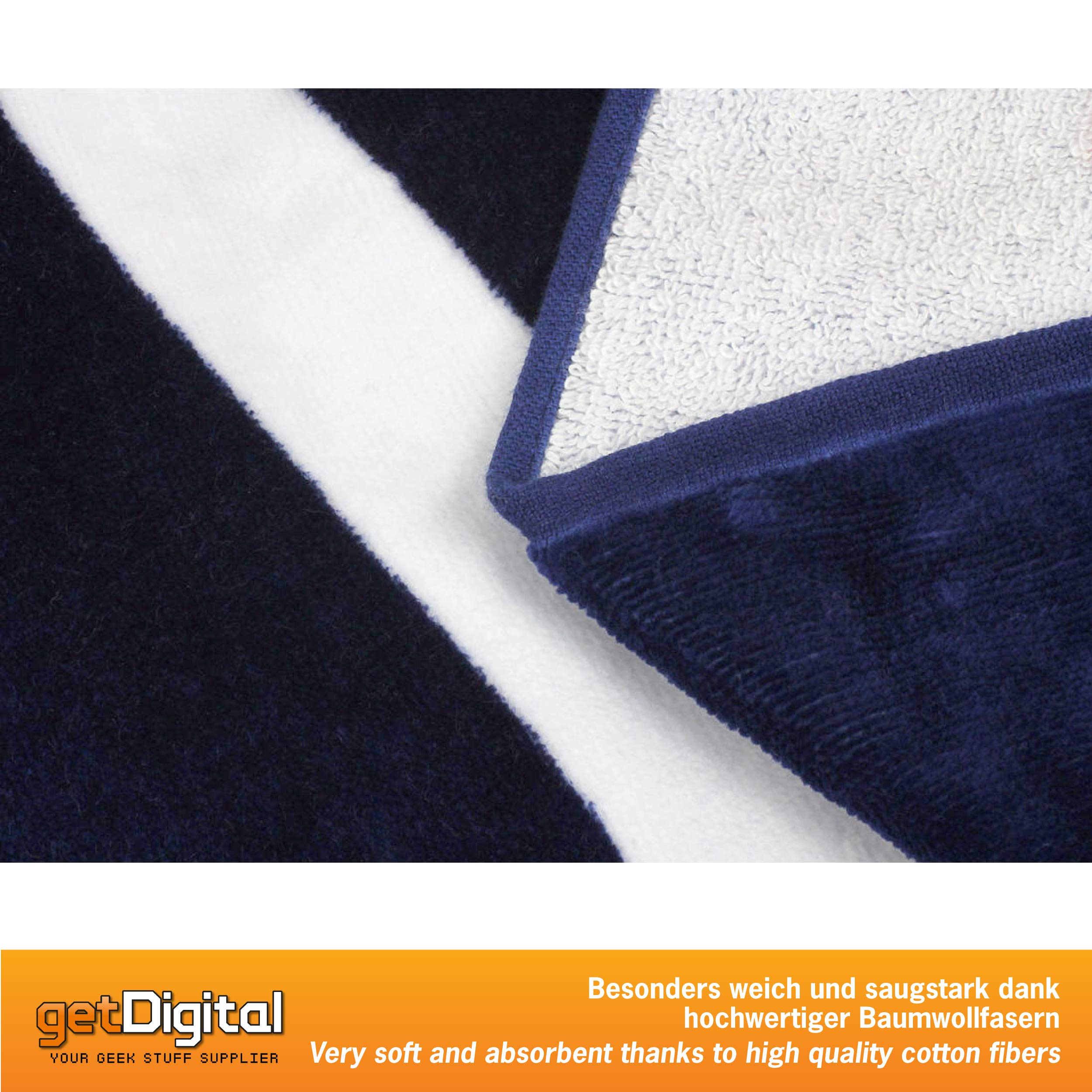 Getdigital Bath Towel 42 Don'T Panic - Large Beach Towel For The Hitchhiker'S Guide To The Galaxy Fans - 55 X 28 Inch, 100% Cott