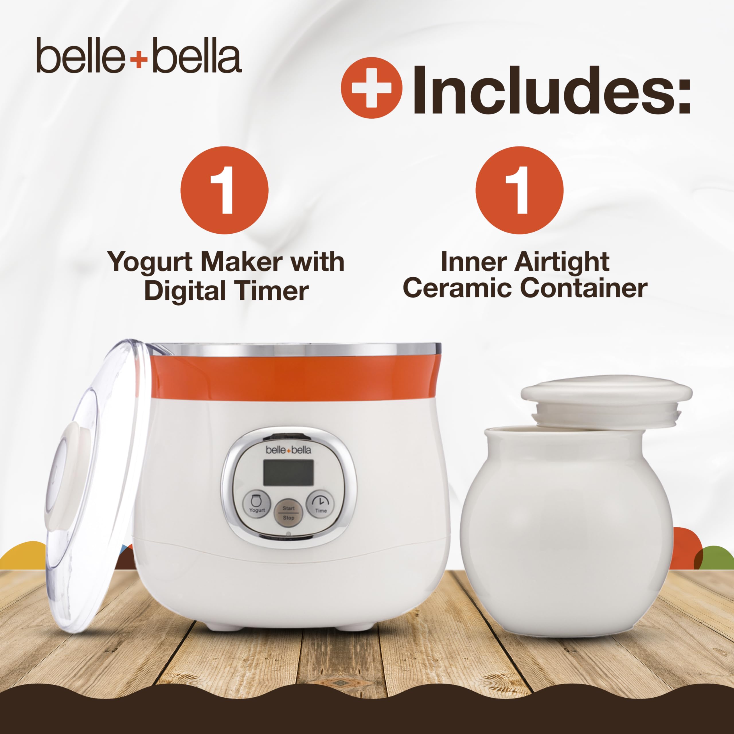 Belle + Bella Yomagic Automatic Yogurt Maker - Simple, Delicious, Healthy Homemade Yogurt - Suitable For Use With Dairy & Non-Da