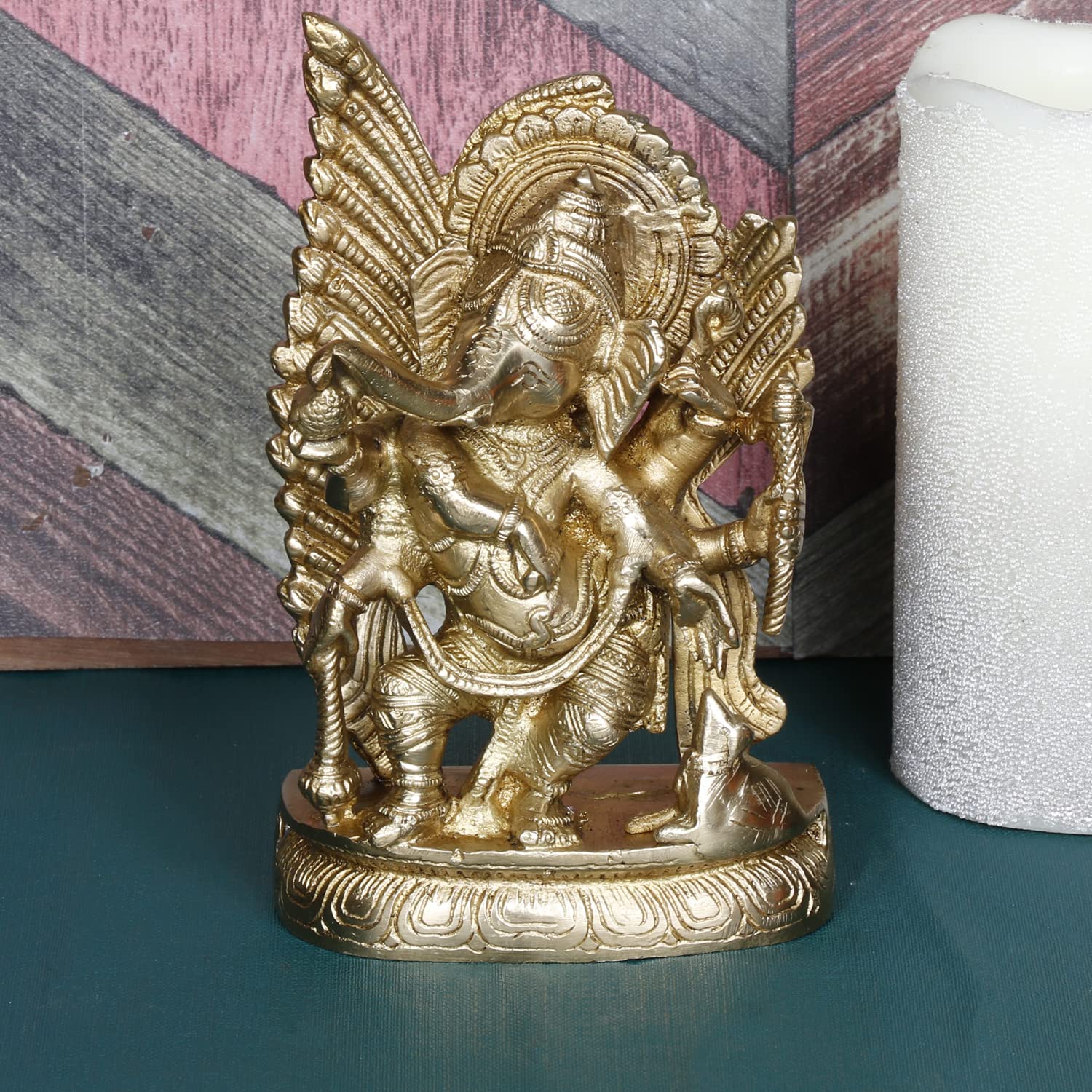 Artvarko Brass Ganesha Idol For Home Dcor Brass Lord Ganesh Ganpati Statue Room Decoration Showpiece Diwali Pooja House Warming