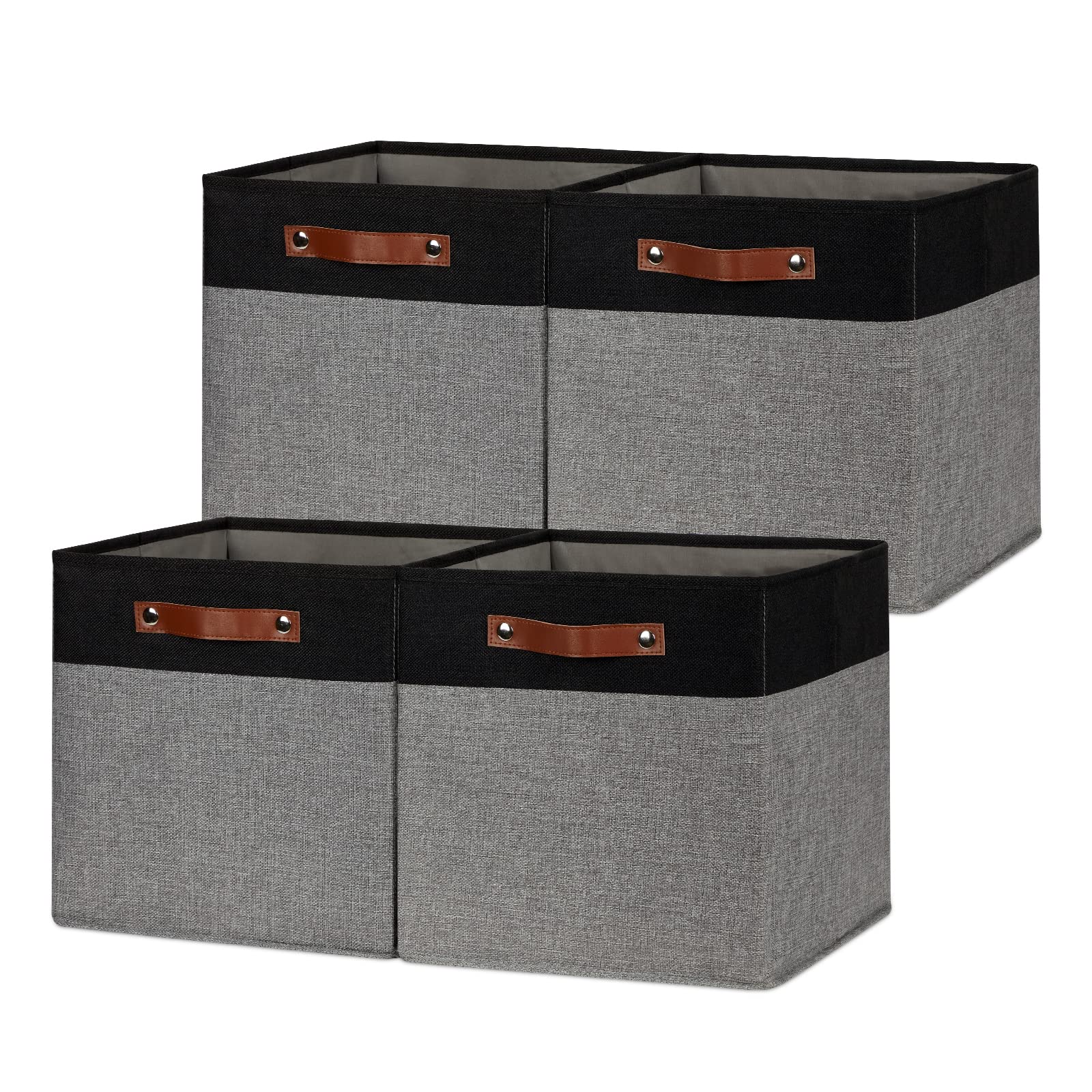 Dullemelo 12X12 Storage Cubes, Collapsible Sturdy Cube Storage Bins With Handles For Organizing,Fabric Storage Cubes Baskets For