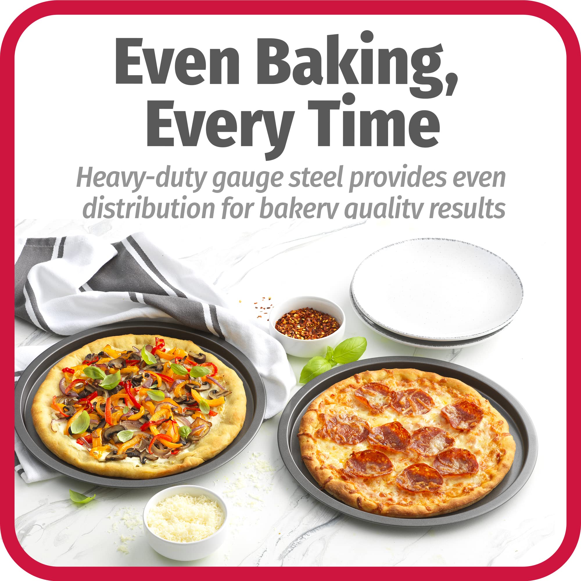 Goodcook Set Of 4 Nonstick Steel 10'' Personal Pizza Pans Set, Gray (4239)