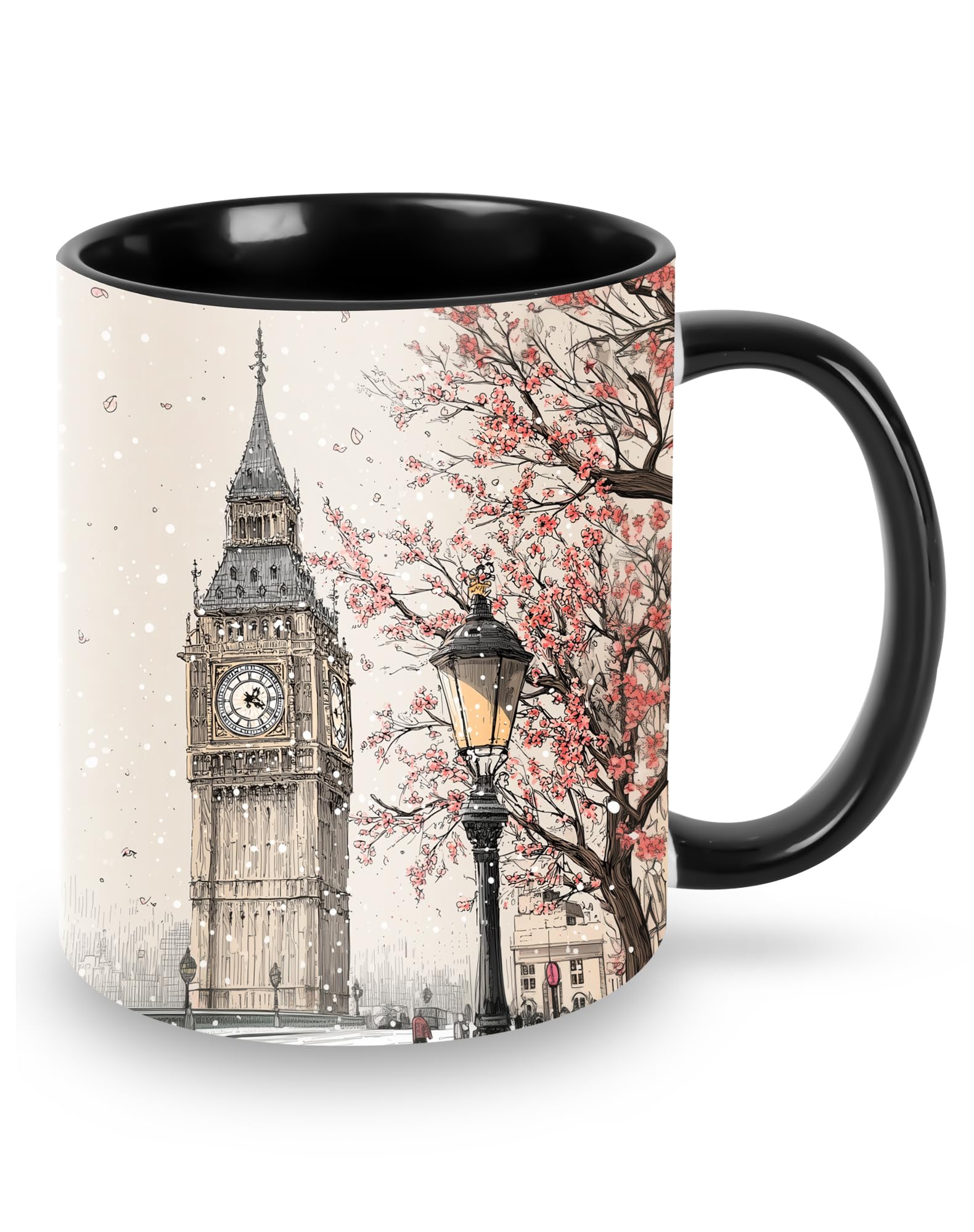 sagacitrix London Coffee Mug 11 Ounces Funny Ceramic Cup Mug Coffee Cup for Women Men Applicable Microwave Decor