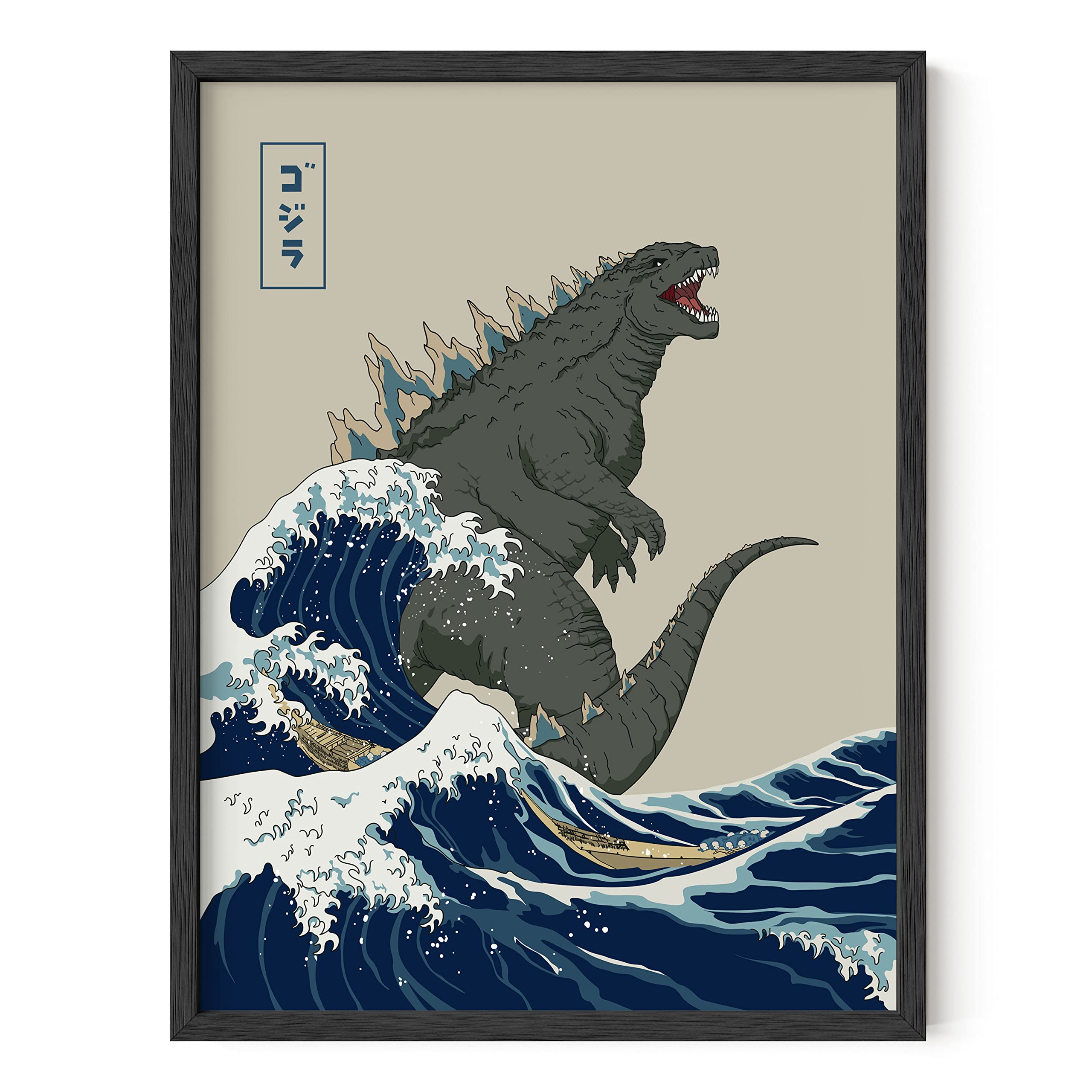 Haus And Hues Giant Art Poster - Japanese Wall Art Posters For Walls, Japanese Art Posters For Boys Room, King Of Monsters Poste