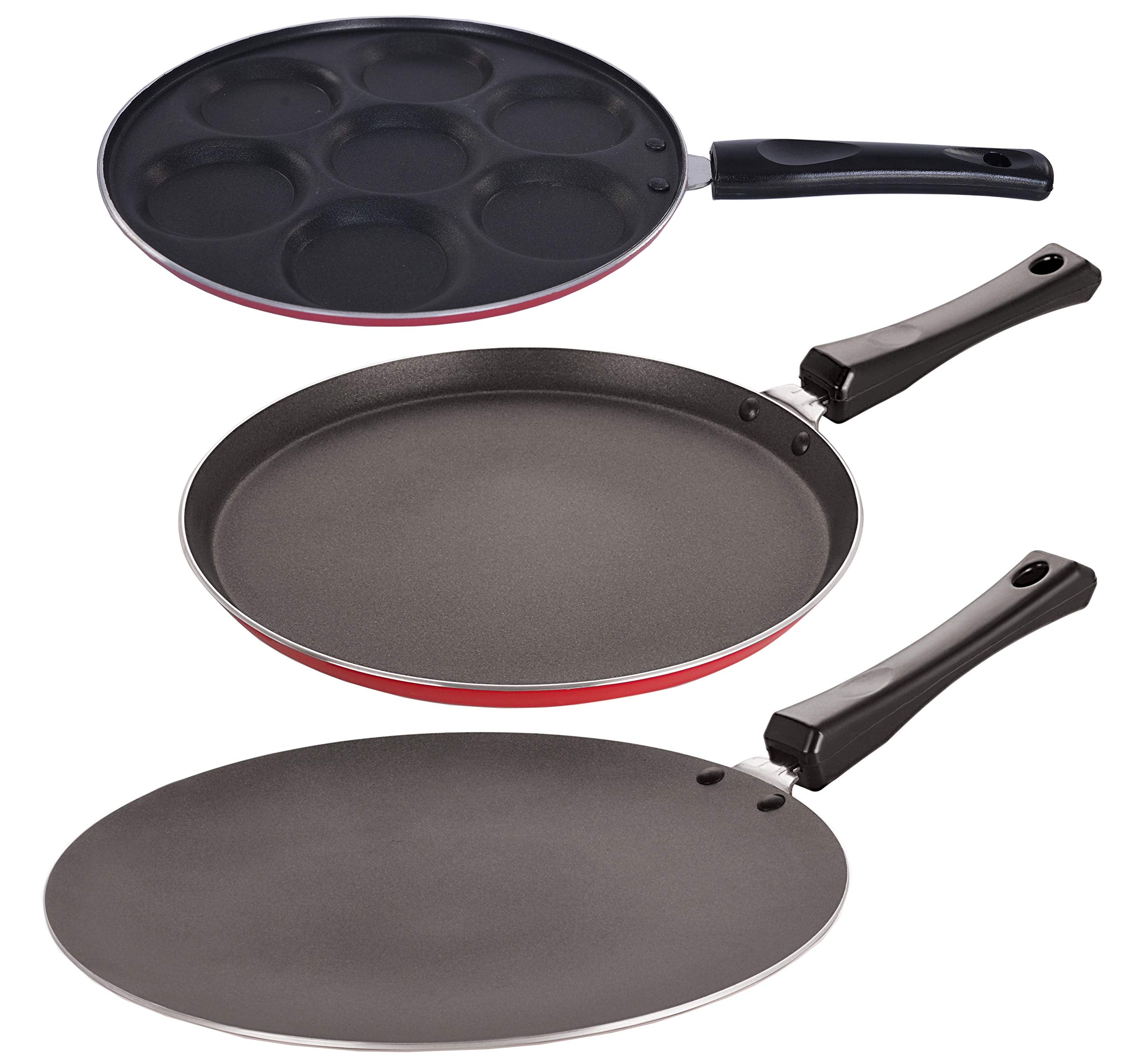 Nirlon NonStick Aluminium 3 Piece Gas Compatible Kitchenware Set