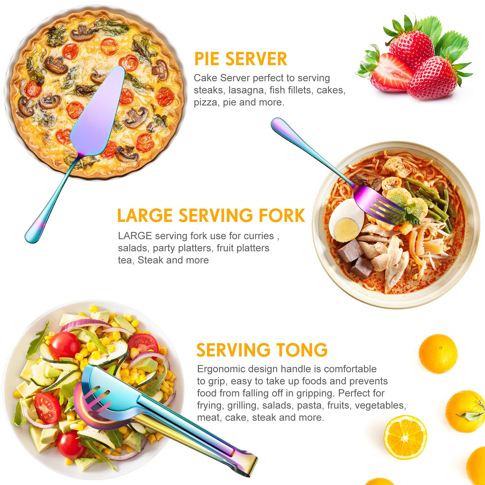 Patelai Serving Utensils Set Include Large Spoons Slotted Spoons Forks Tongs Soup Ladle And Pie Server Buffet Catering For Dishw