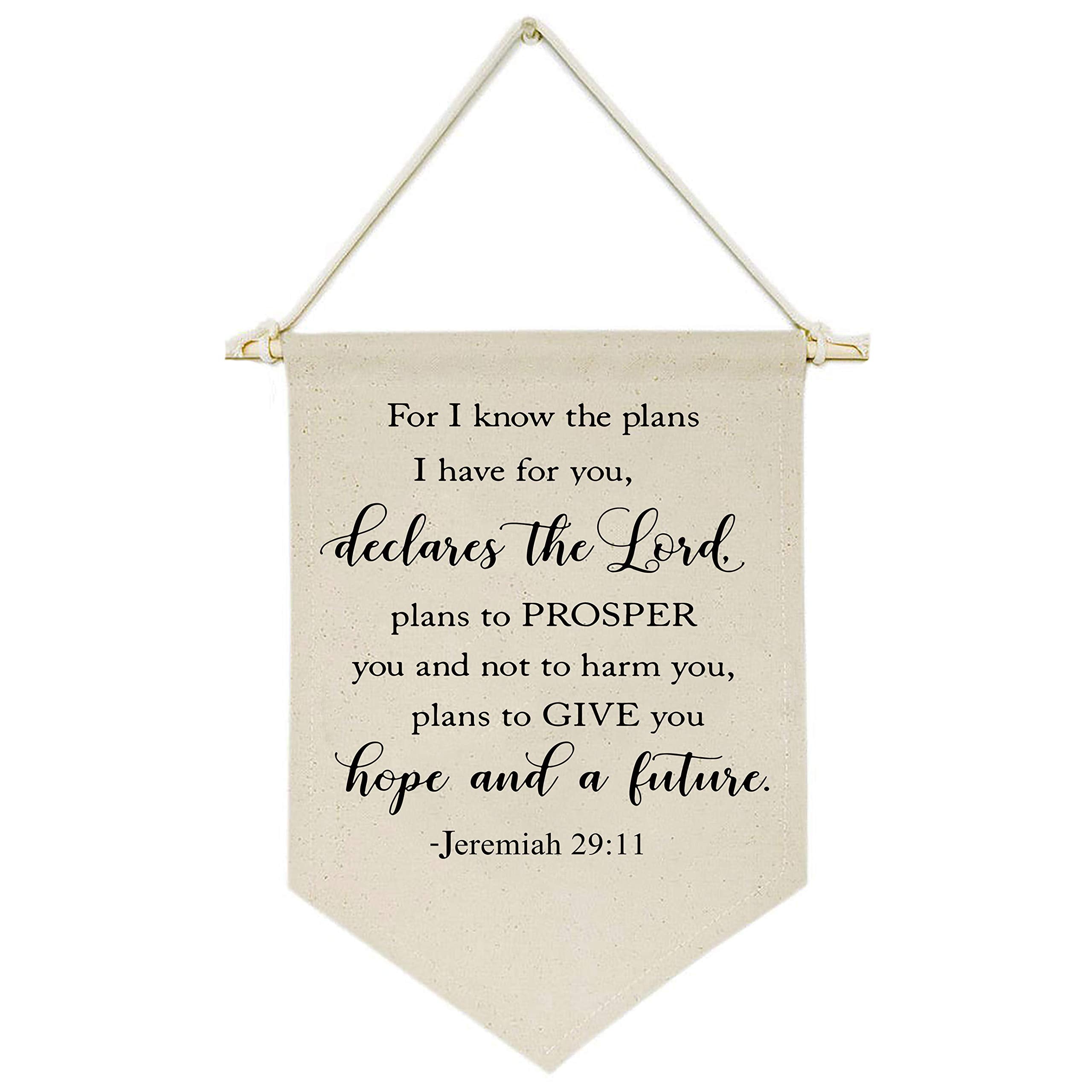 For I Know The Plans I Have For You-Canvas Hanging Flag Banner Wall Sign Decor-Inspirational Gift For Nursery,Kids Room,Living R