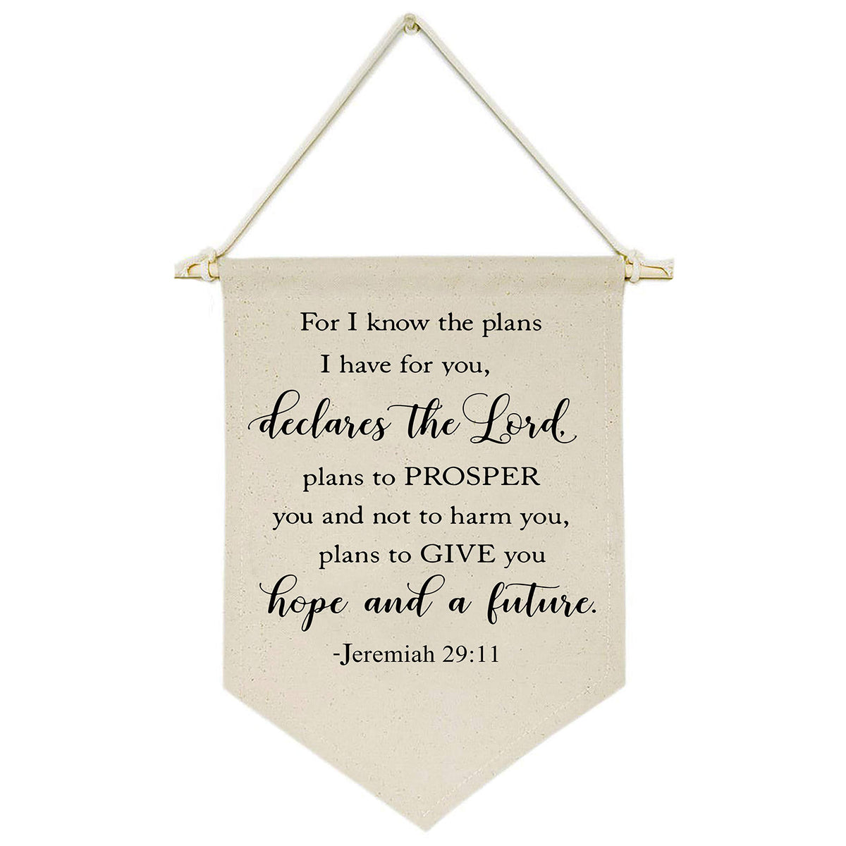 For I Know The Plans I Have For You-Canvas Hanging Flag Banner Wall Sign Decor-Inspirational Gift For Nursery,Kids Room,Living R