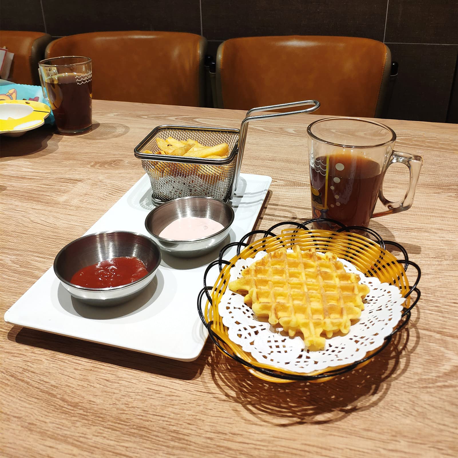 Lomoker 3.15 Inches Stainless Steel Mini Serving Bowls Sauce Dishes Round Sushi Dipping Bowl Seasoning Dish Appetizer Plates Met