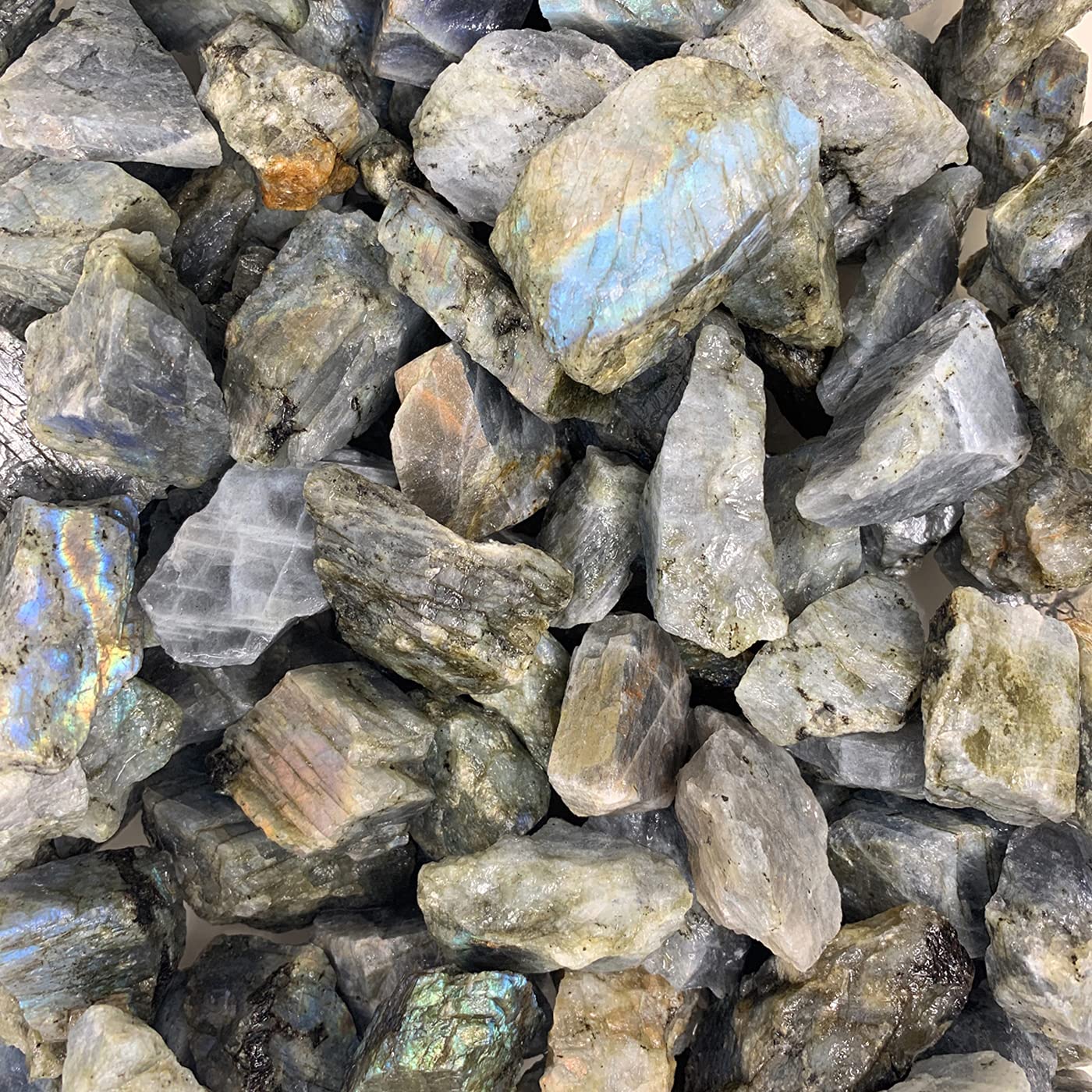 WireJewelry 1.5 Lbs of Bulk Rough Labradorite Stone - Large Natural Rough Stone and Crystals for Tumbling