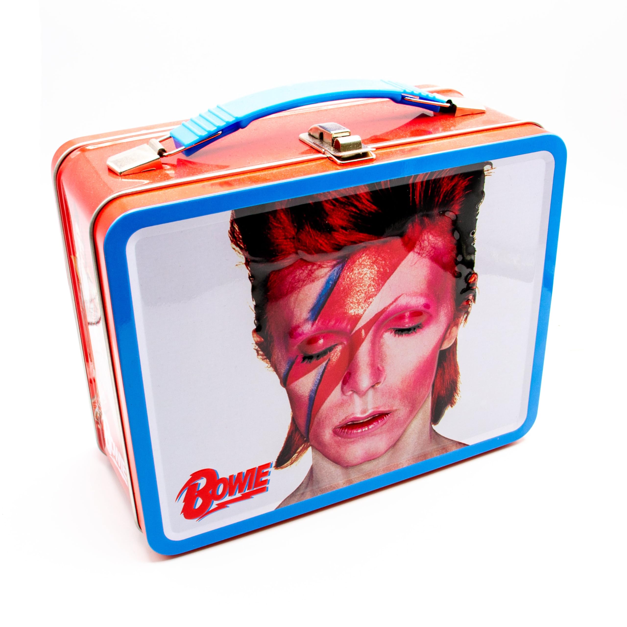 AQUARIUS David Bowie Aladdin Sane Fun Box - Sturdy Tin Storage Box with Plastic Handle & Embossed Front Cover - Officially Licen
