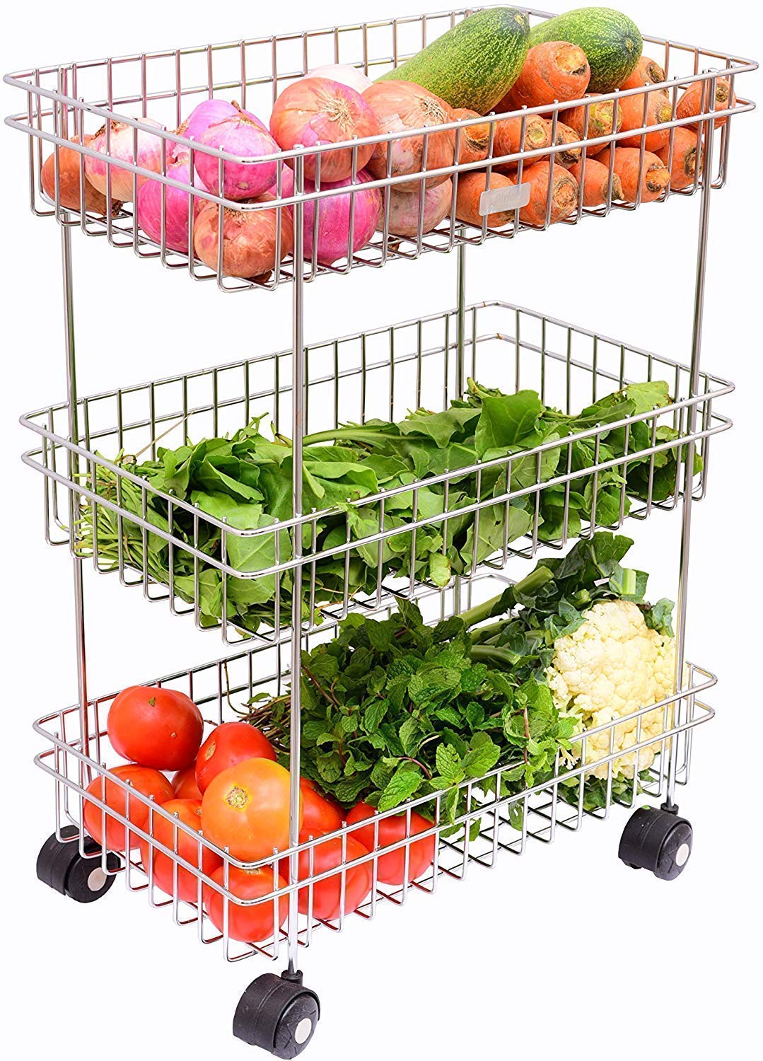 Rincy 3Tier Wire Spice Rack Organizer  Metal Countertop Rack For Kitchen And Pantry Storage