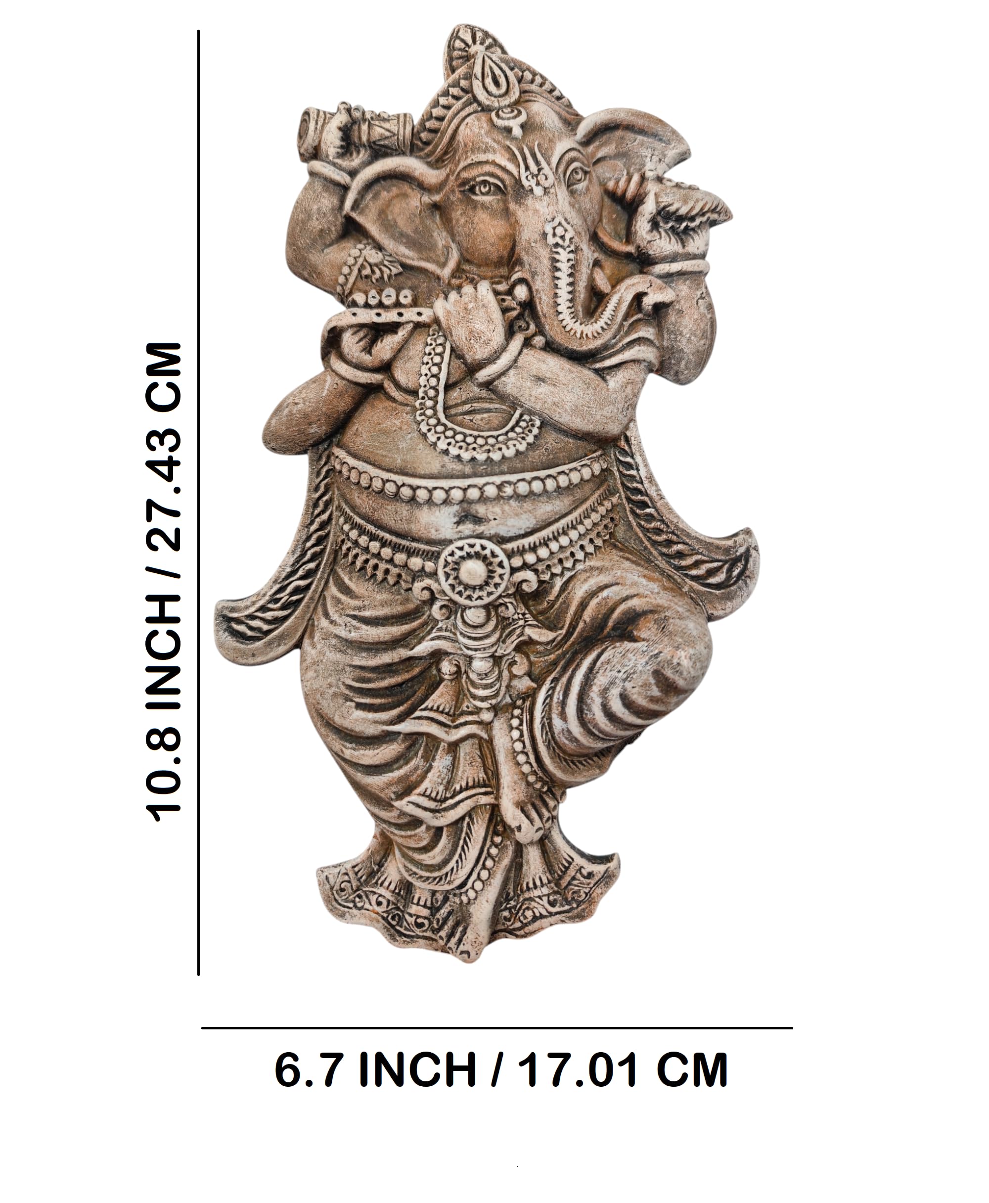 Haus Fabula Terracotta Clay Lord Ganesha Idol Wall Hanging Eco-Friendly Handmade For Home Decoration/Diwali Festival/Religious G