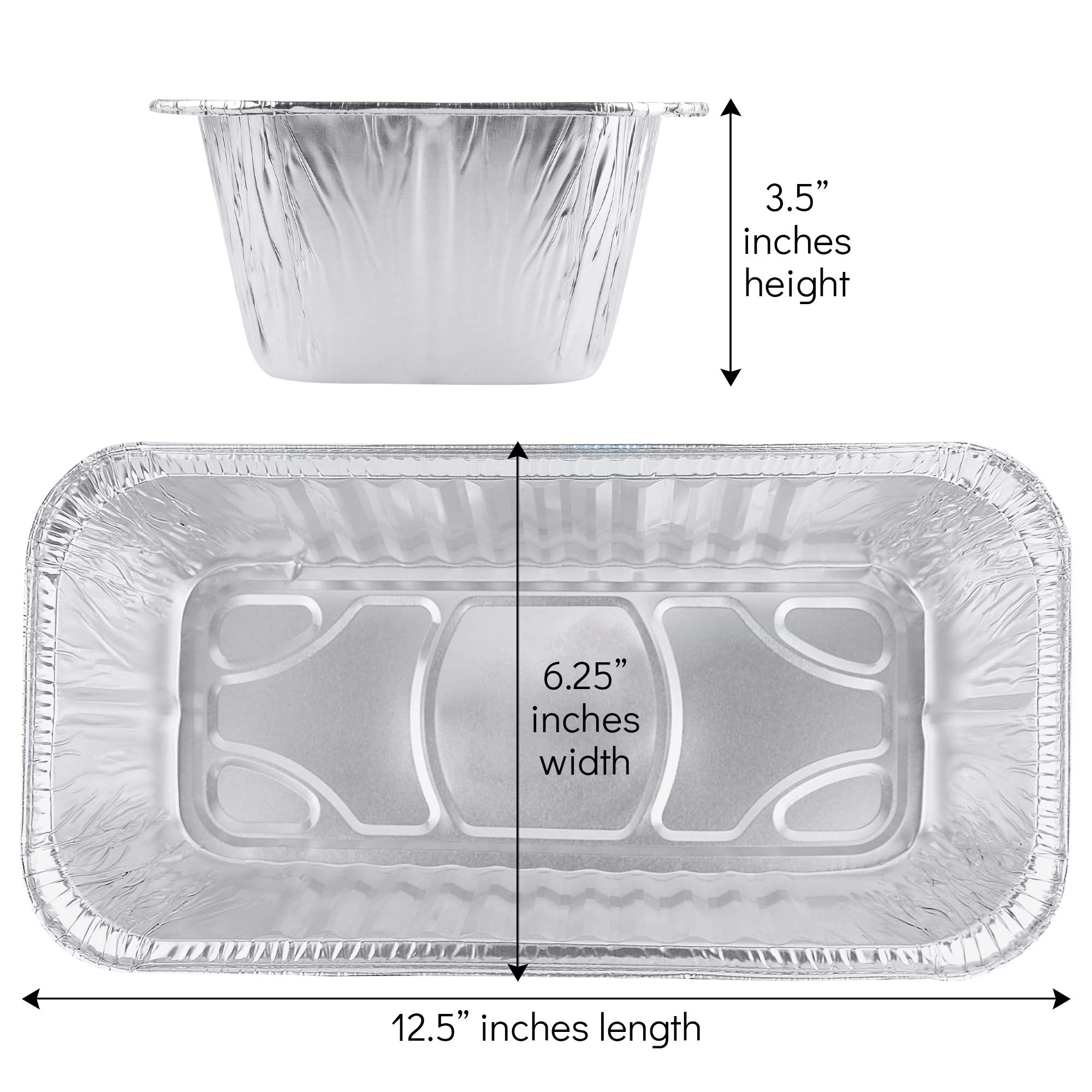 Plasticpro [5 Lb 10 Pack Disposable Loaf Pans Aluminum Tin Foil Meal Prep Bakeware - Cookware Perfect For Baking Cakes, Bread, M