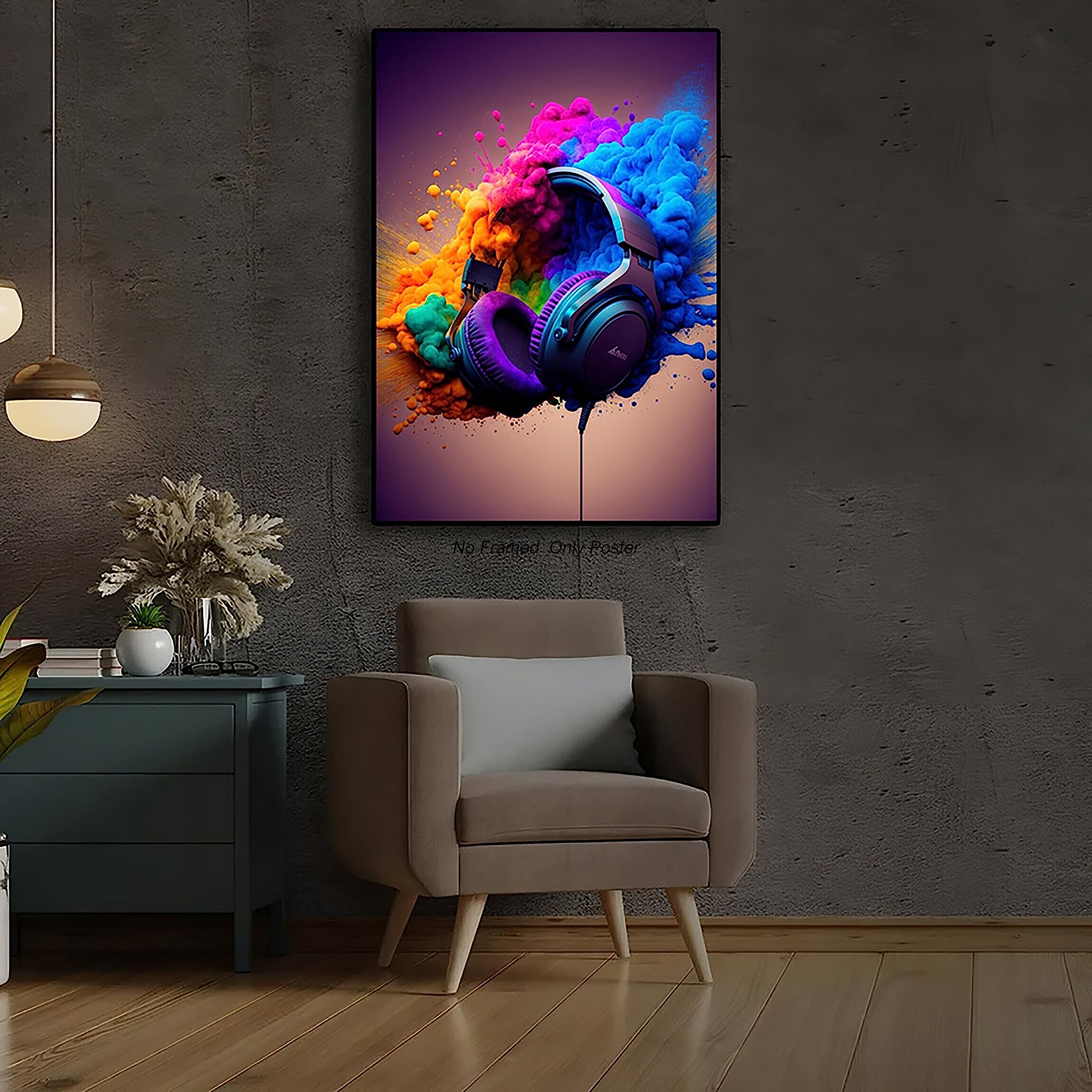 Video Game Wall Art Gaming Poster Modern Colorful Gaming Posters Headphone Pictures Wall Decor Game Controller Wall Art Canvas G