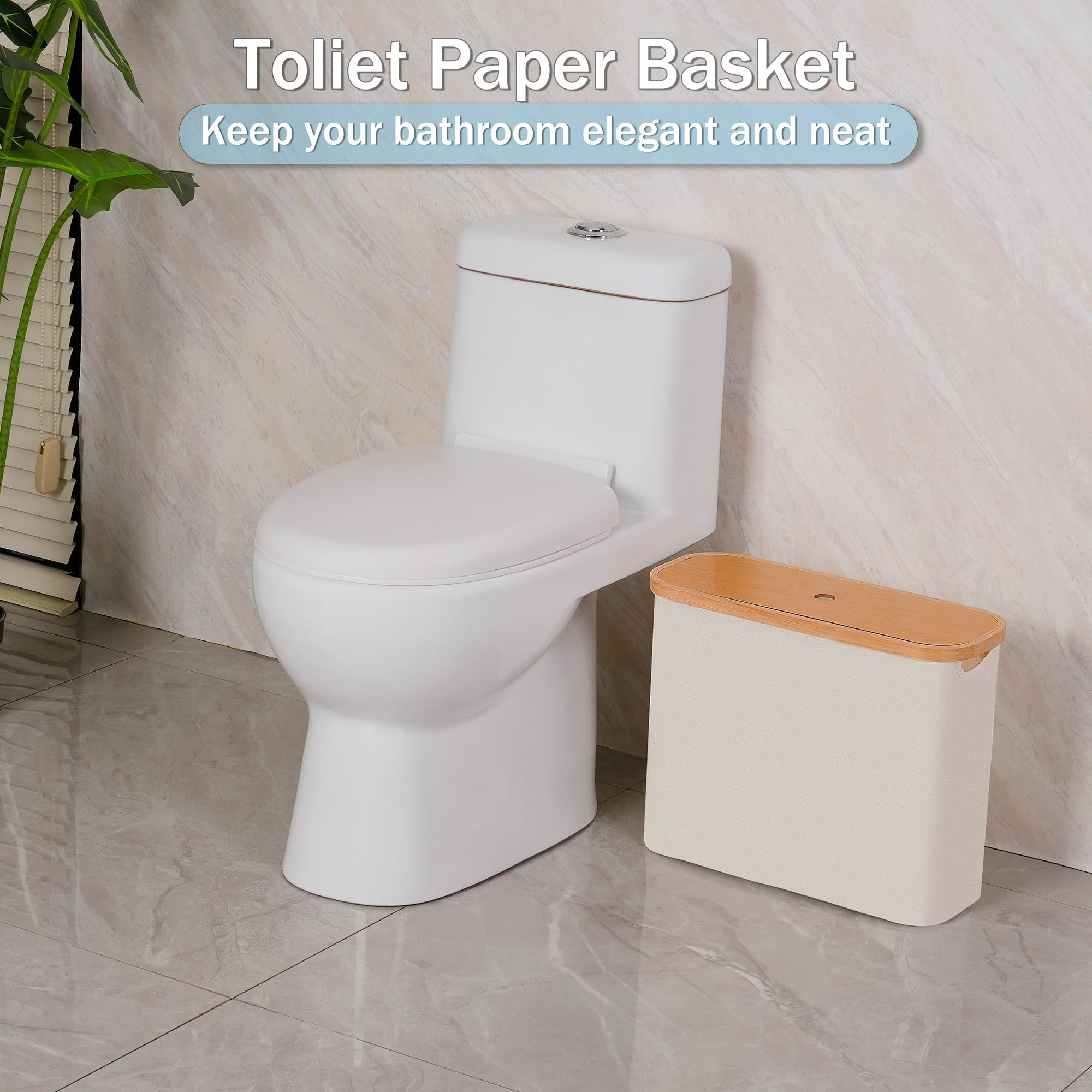 Efluky Toilet Paper Basket, Toilet Paper Storage With Lid, Toilet Paper Organizer For Bathroom, Free Standing Toilet Paper Holde