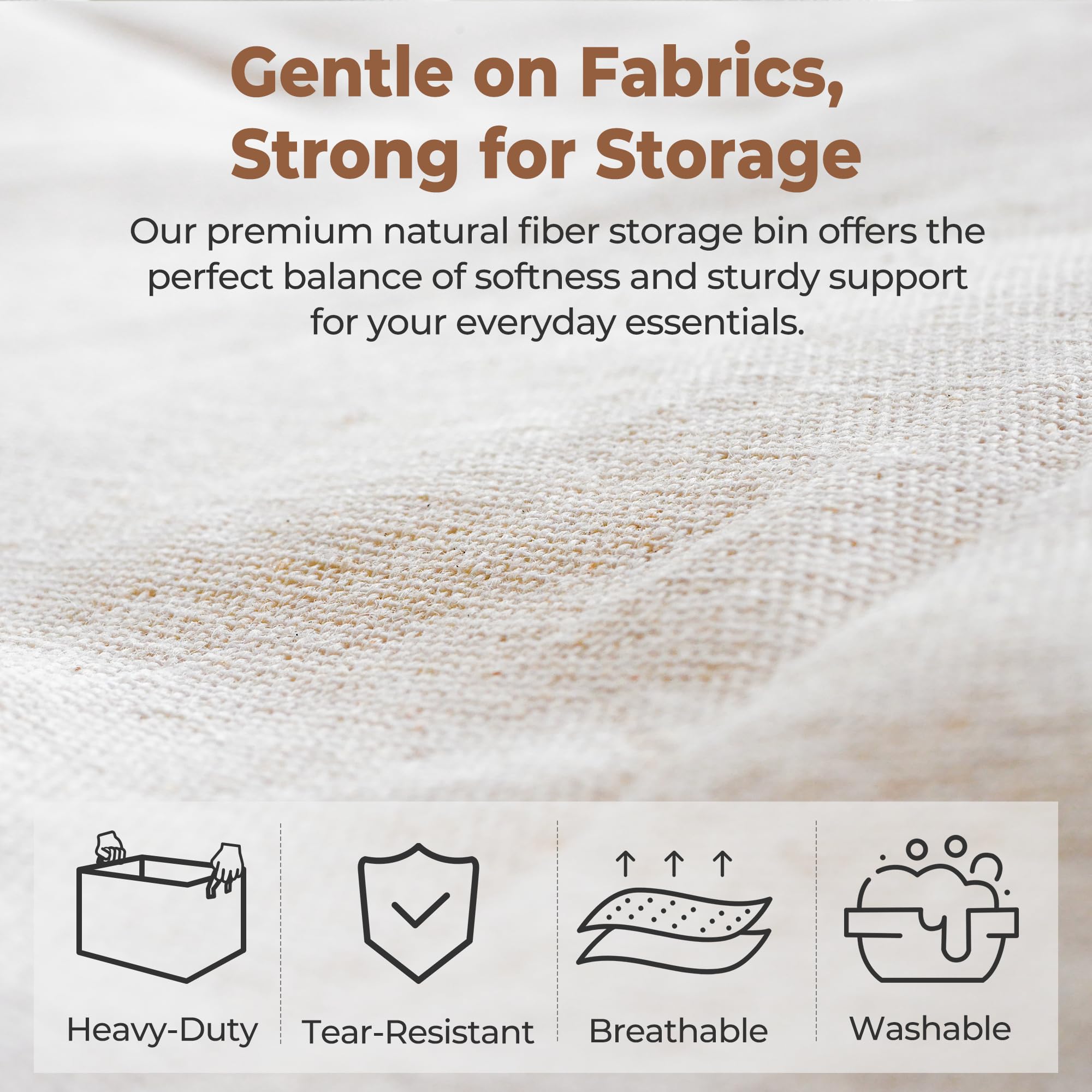 StorageWorks Storage Bins  Extra Large Closet Storage Bins for Organizing  Fabric Storage Baskets with Handles  Rectangle Storage Baskets for Closet  Natural Color  2-Pack