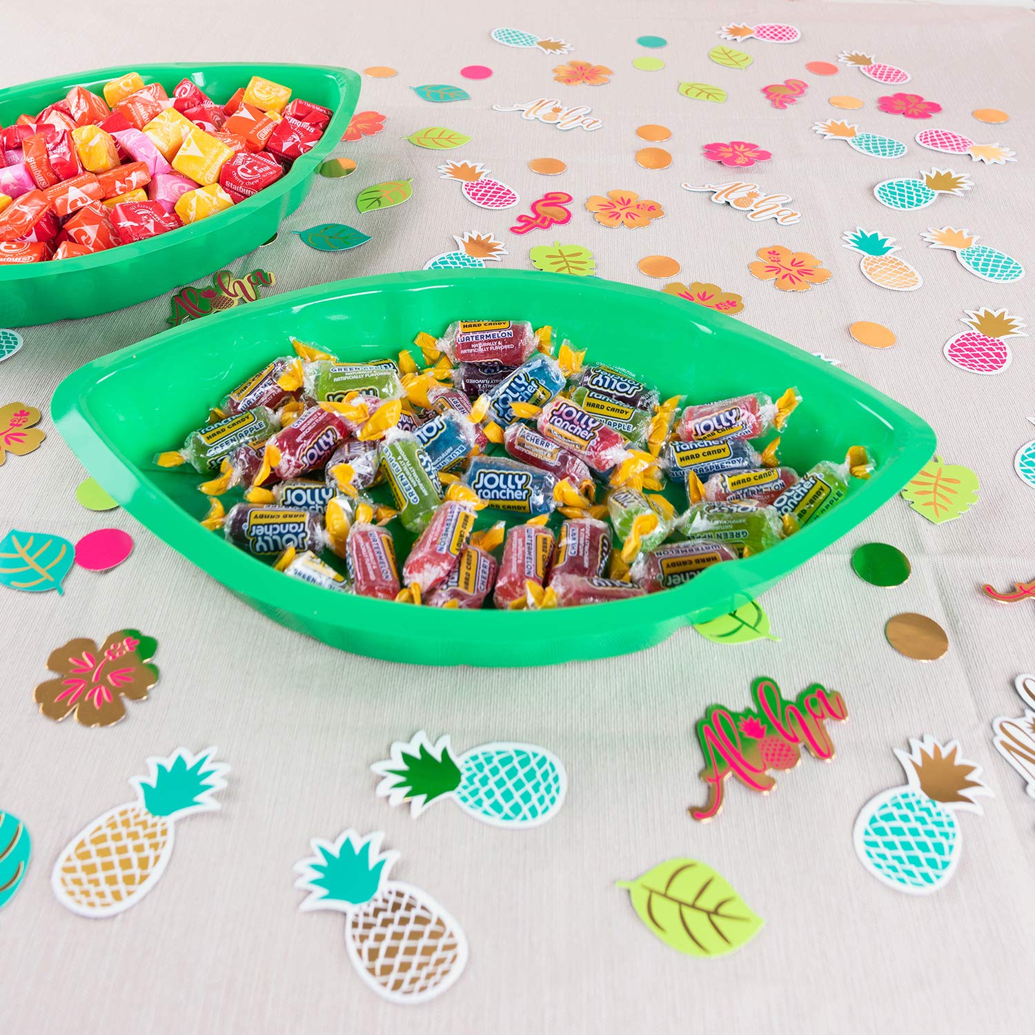 Super Z Outlet Palm Leaf Hawaii Style Food Reusable Snack Tray, Cookies, Chips, Candy Dip For Jungle Island Themed Party Decorat