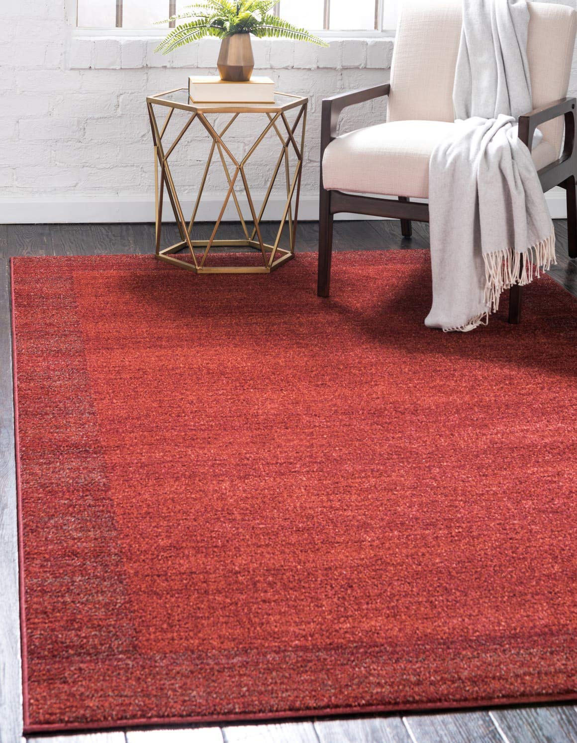 Unique Loom Del Mar Collection Area Rug - Abigail (5 3 x 8 Rectangle, Terracotta/ Red)