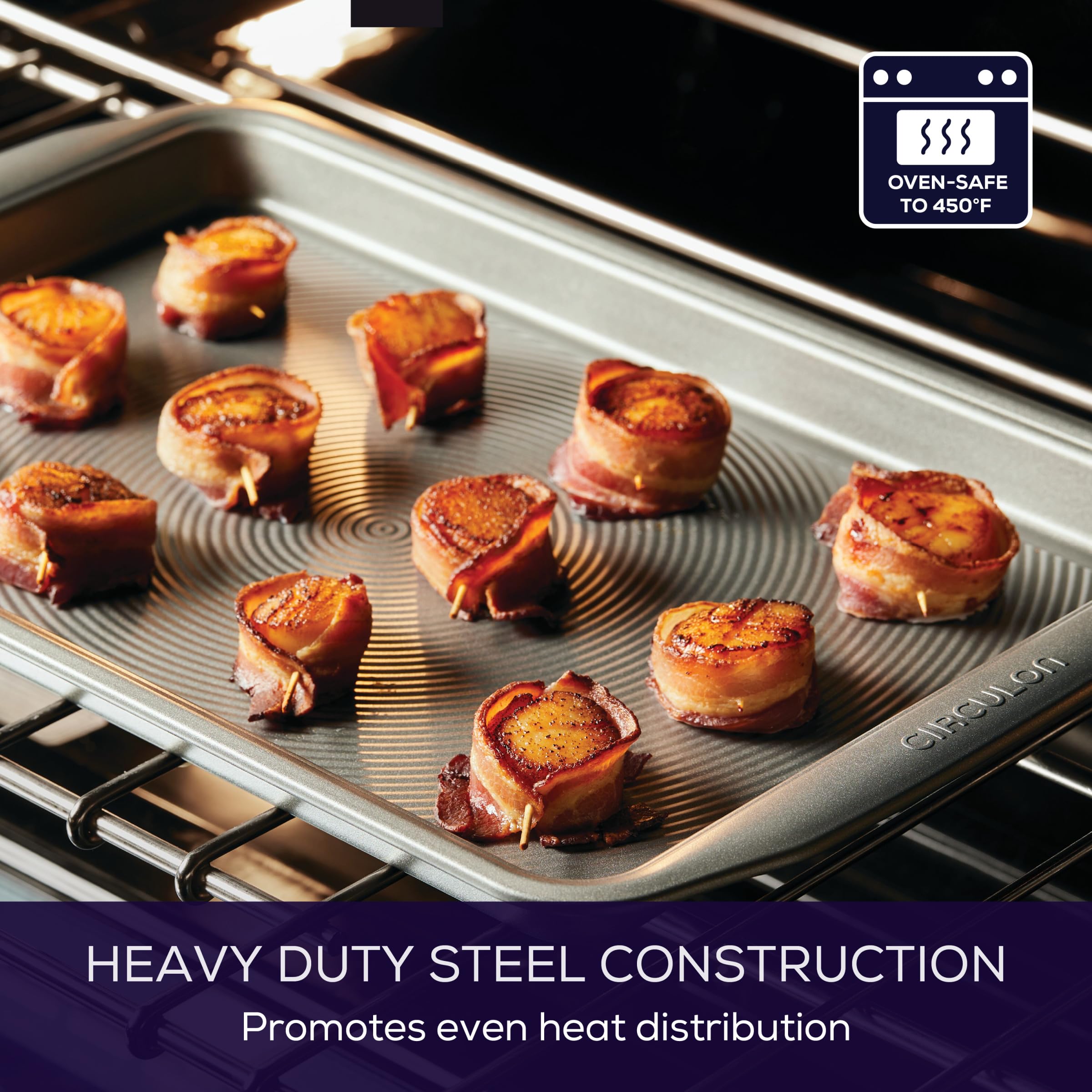 Circulon Nonstick Bakeware Set, Nonstick Cookie Sheet / Baking Sheet - 2 Piece, Gray