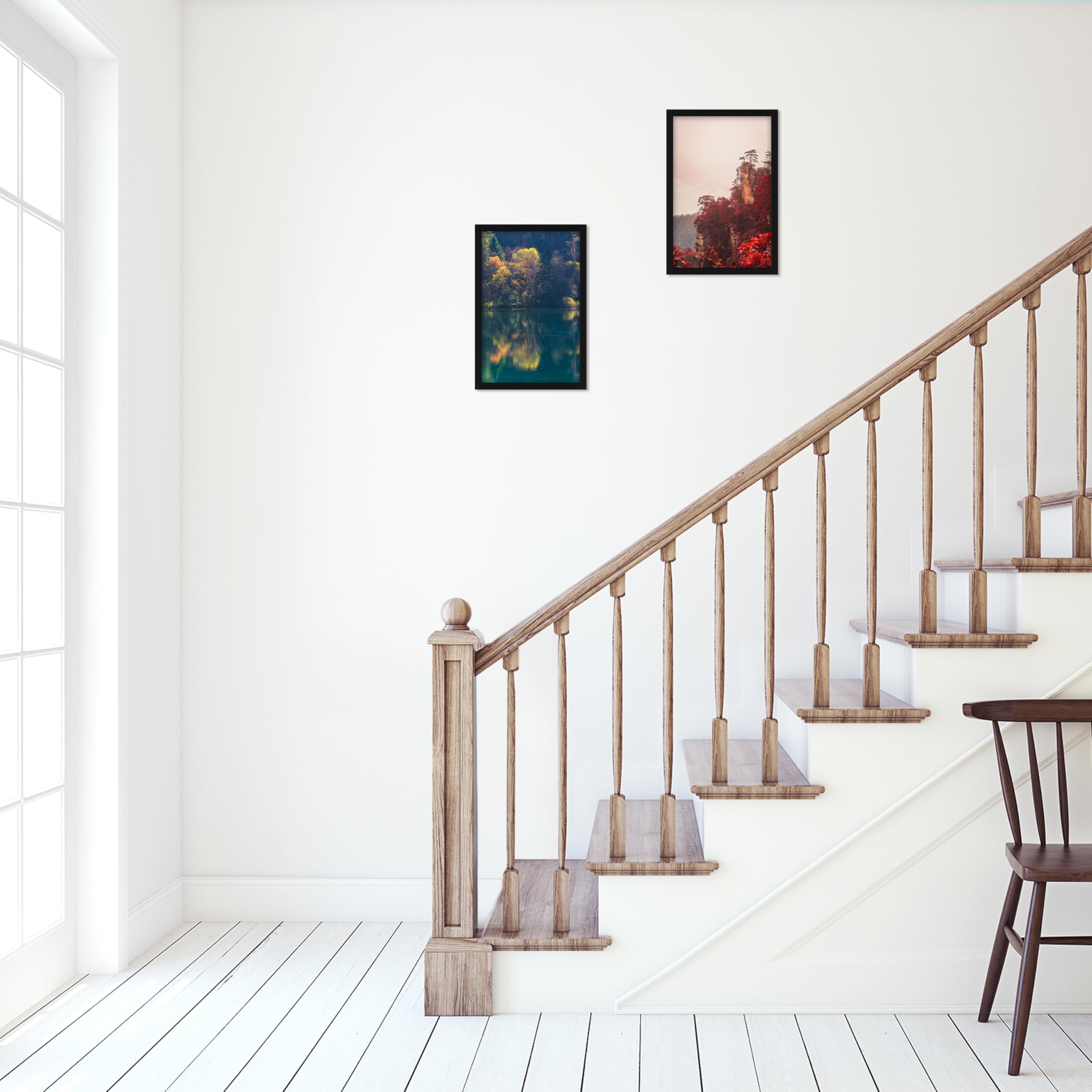 CORE ART 11x17 Picture Frame Set of 4, Display Pictures 9x15 with Mat or 11 x 17 without Mat, Multi Photo Frames Collage for Wal